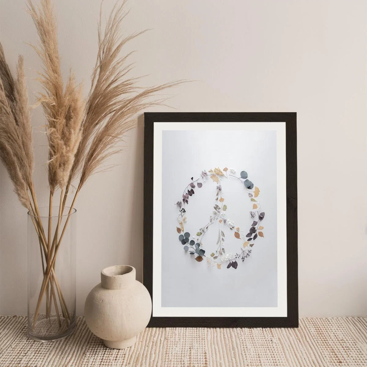 Love Flowers And Branches Peace Art Print Black Frame – image 10