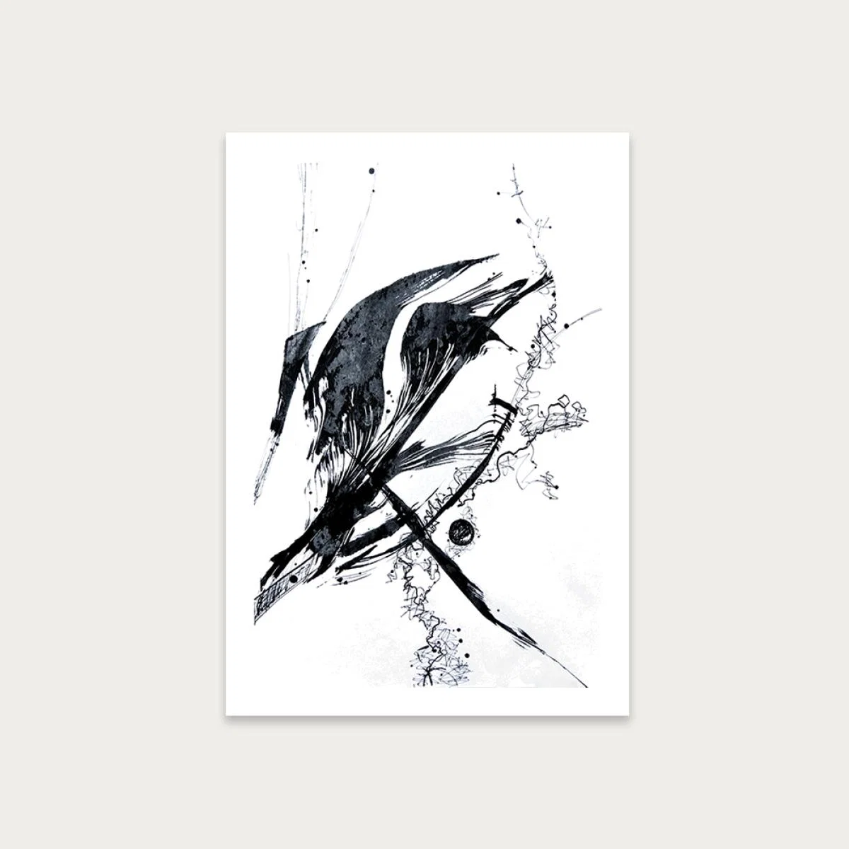 Ink Meets Paper – Black Art Print Unframed