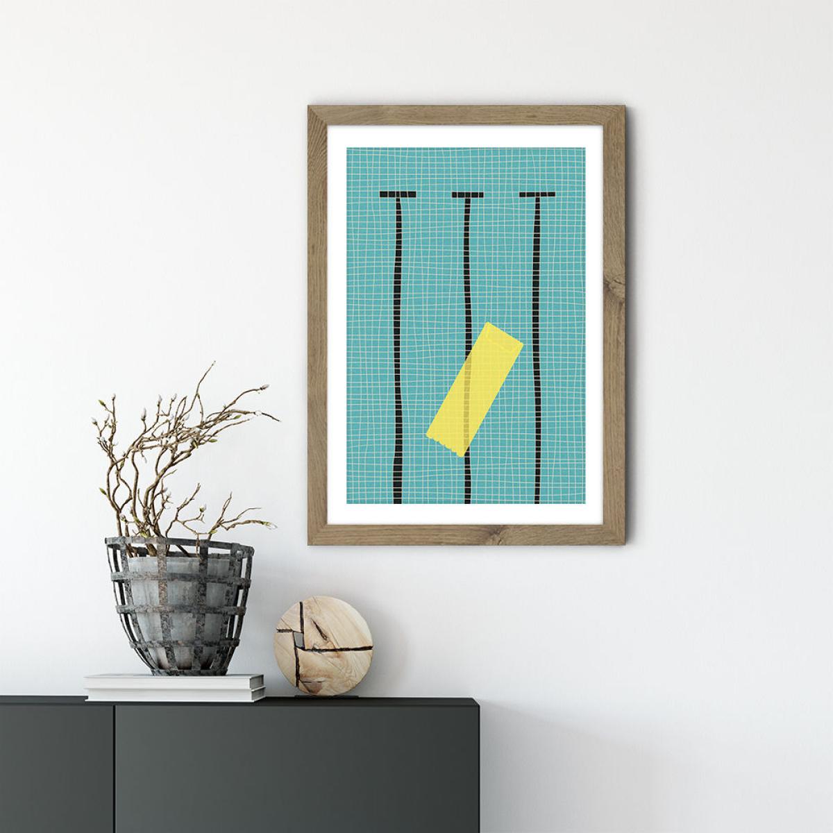 Floating in the Pool Art Print Oak Frame – image 2