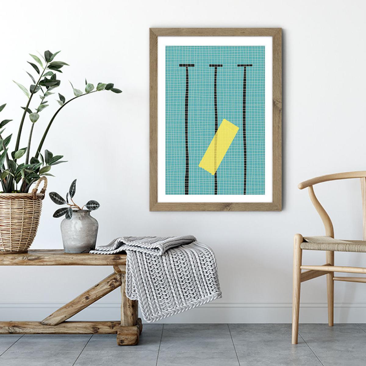 Floating in the Pool Art Print Oak Frame – image 3
