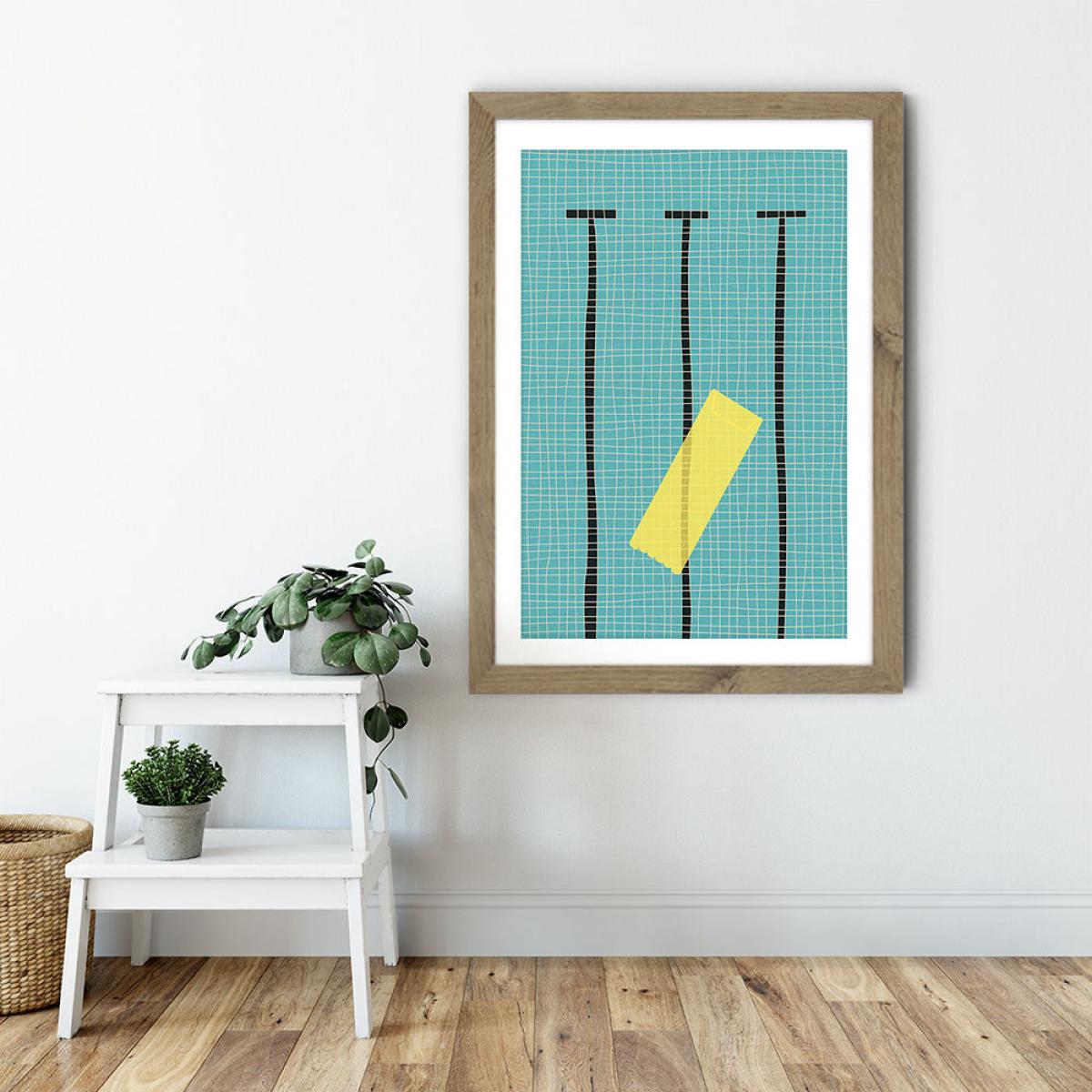 Floating in the Pool Art Print Oak Frame – image 4
