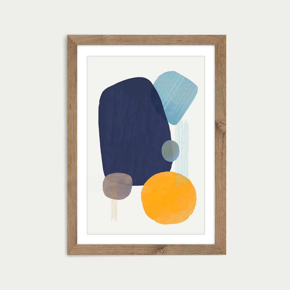 Oceana No.3 Art Print Oak Frame – image 1