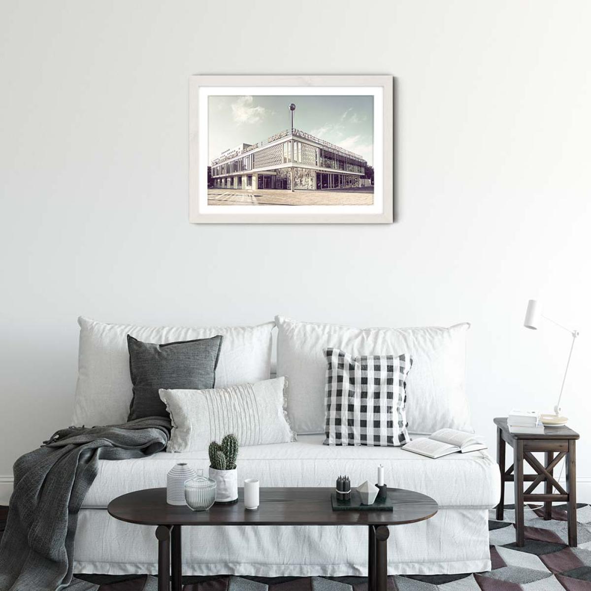 Cafe Moskau 02 Art Print White Frame – image 2
