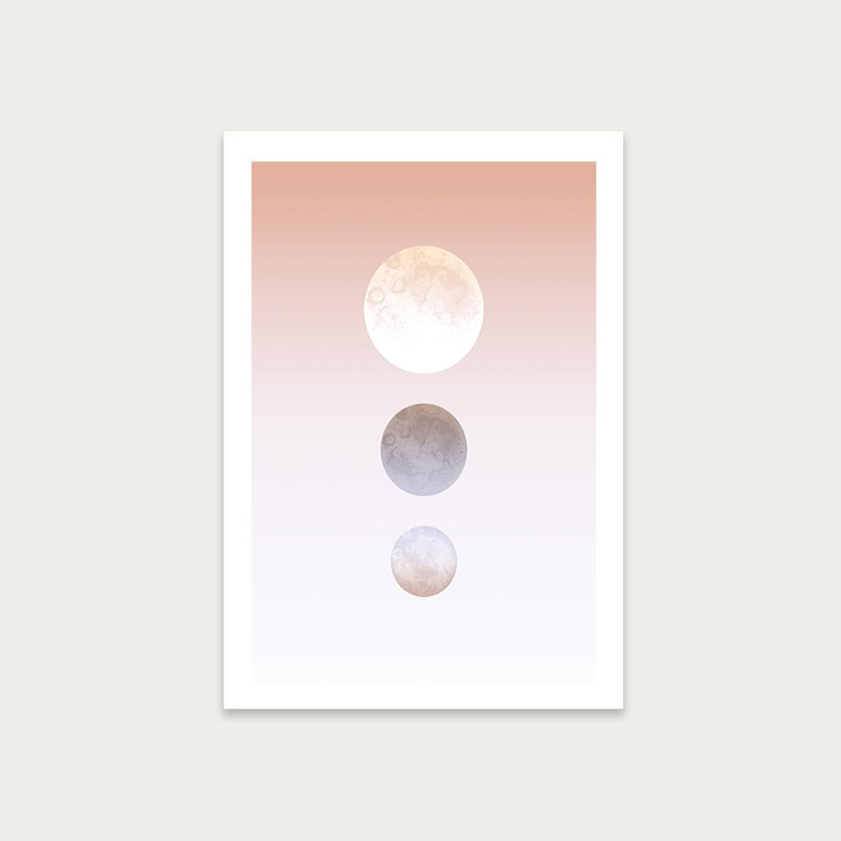Moon Triplet Art Print Unframed