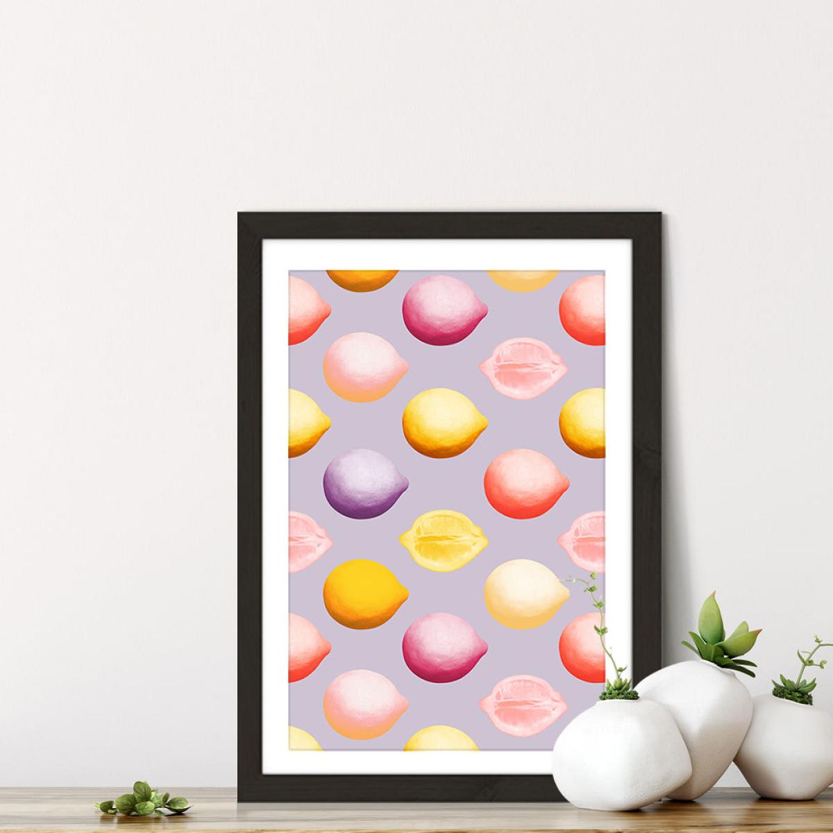 Lemons Art Print Black Frame – image 2