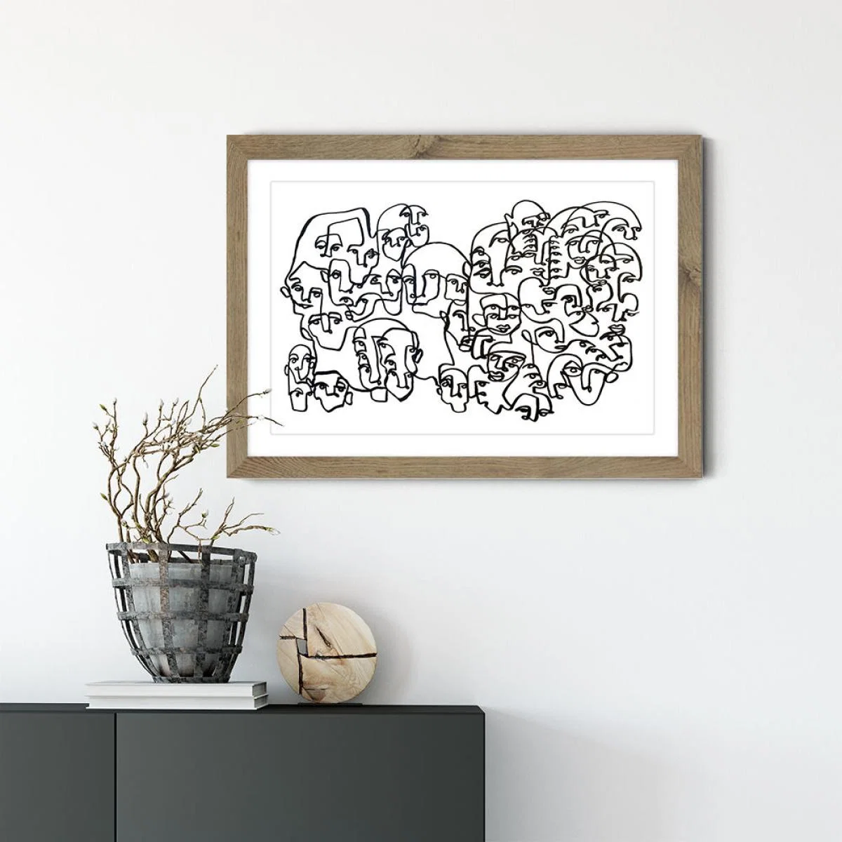 Face Book I Art Print Oak Frame – image 2