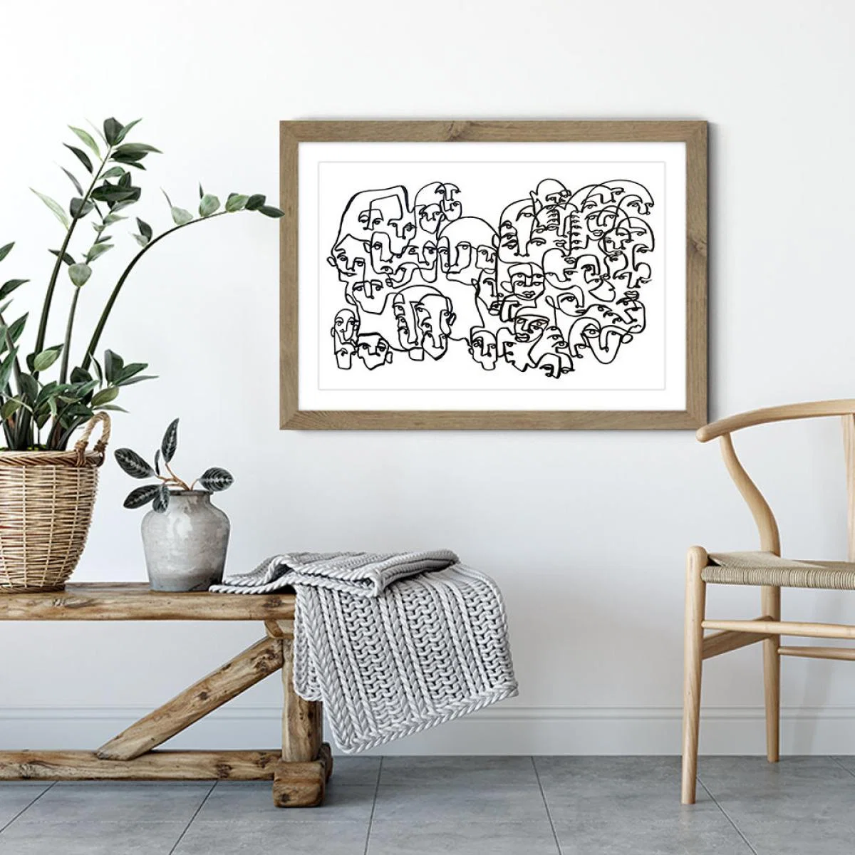 Face Book I Art Print Oak Frame – image 3