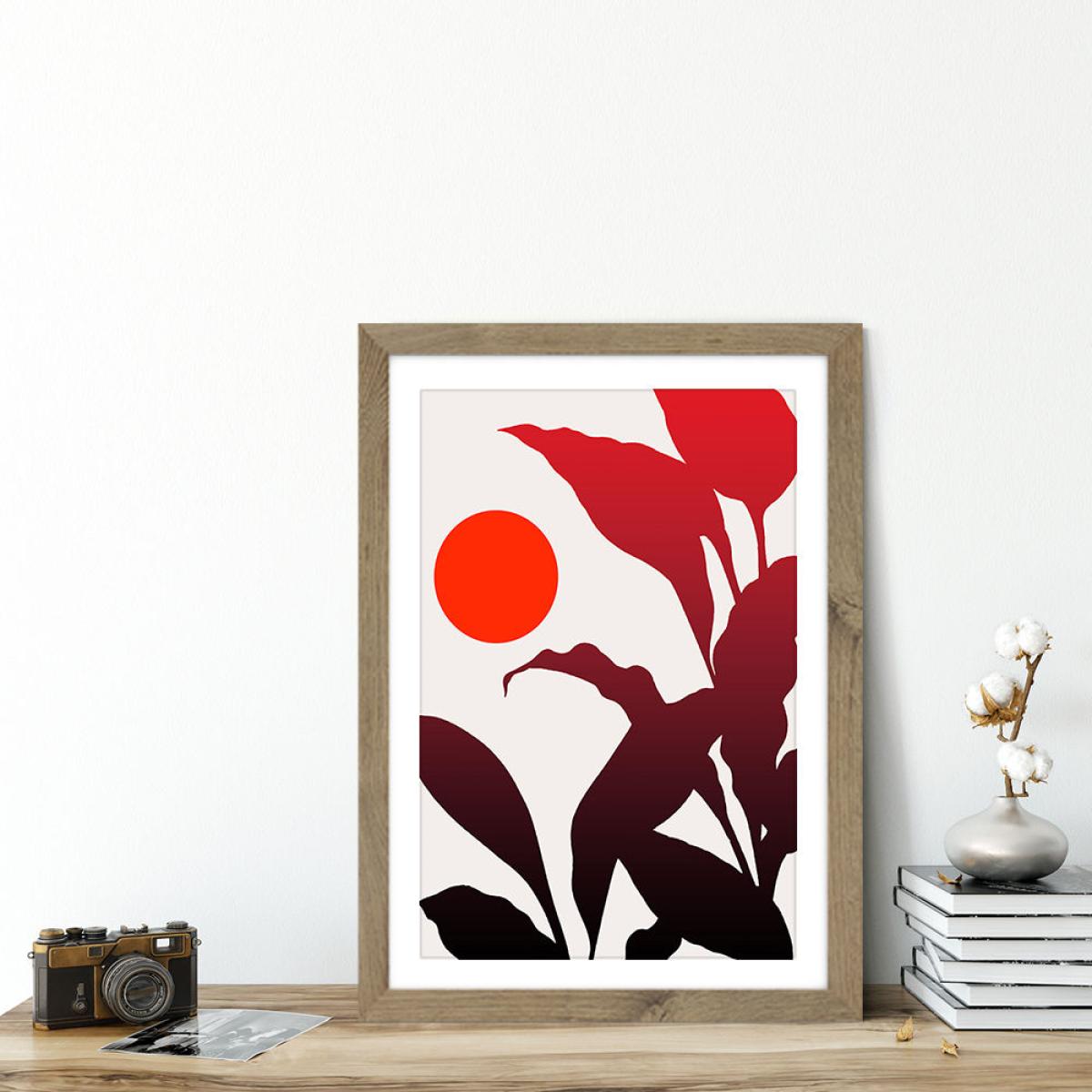 Tropical Sunset Art Print Oak Frame – image 4