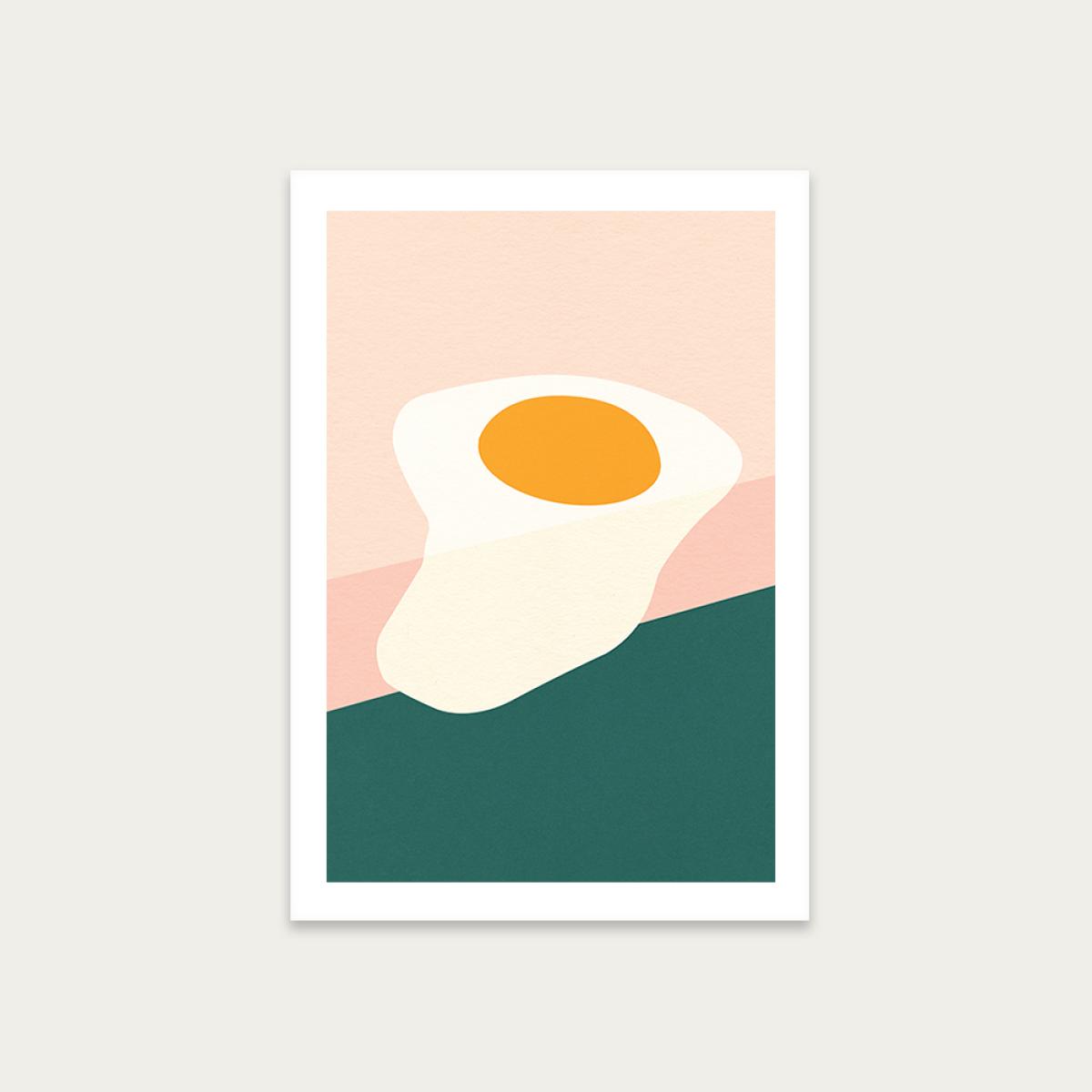 Fried Egg on the Edge Art Print Unframed