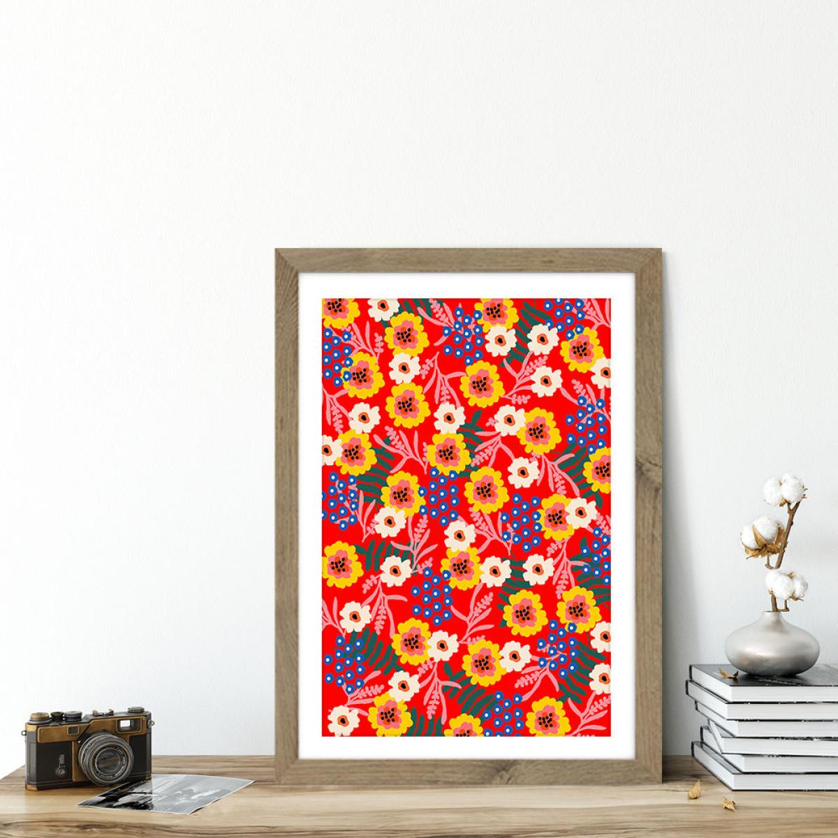 Many Flowers Art Print Oak Frame – image 5