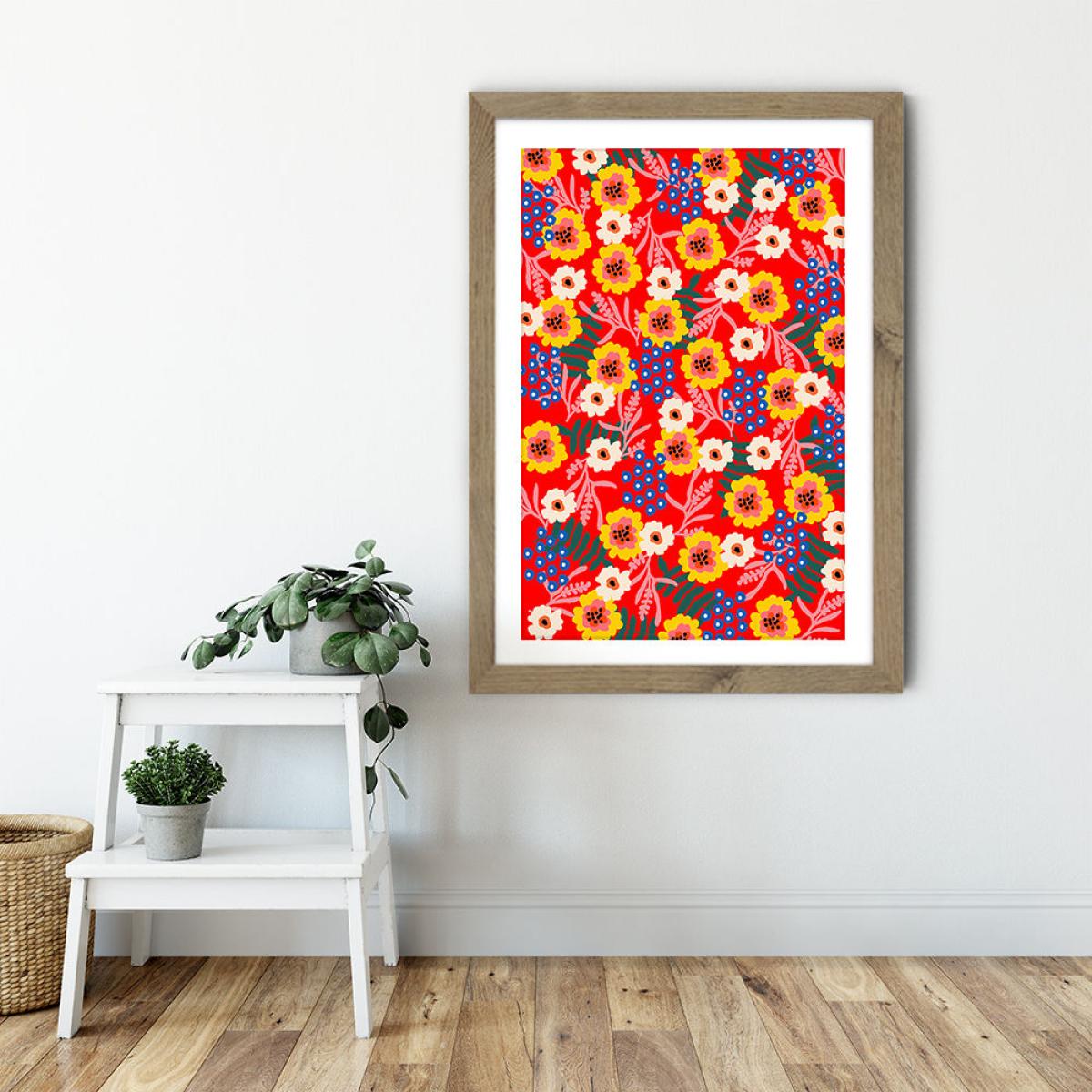 Many Flowers Art Print Oak Frame – image 6