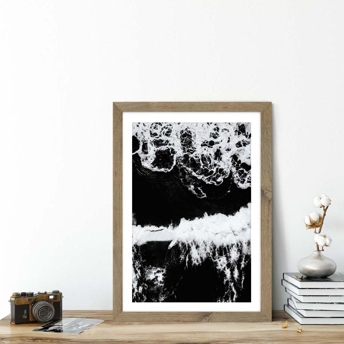 Beach Sea Pattern Art Print Oak Frame – image 5