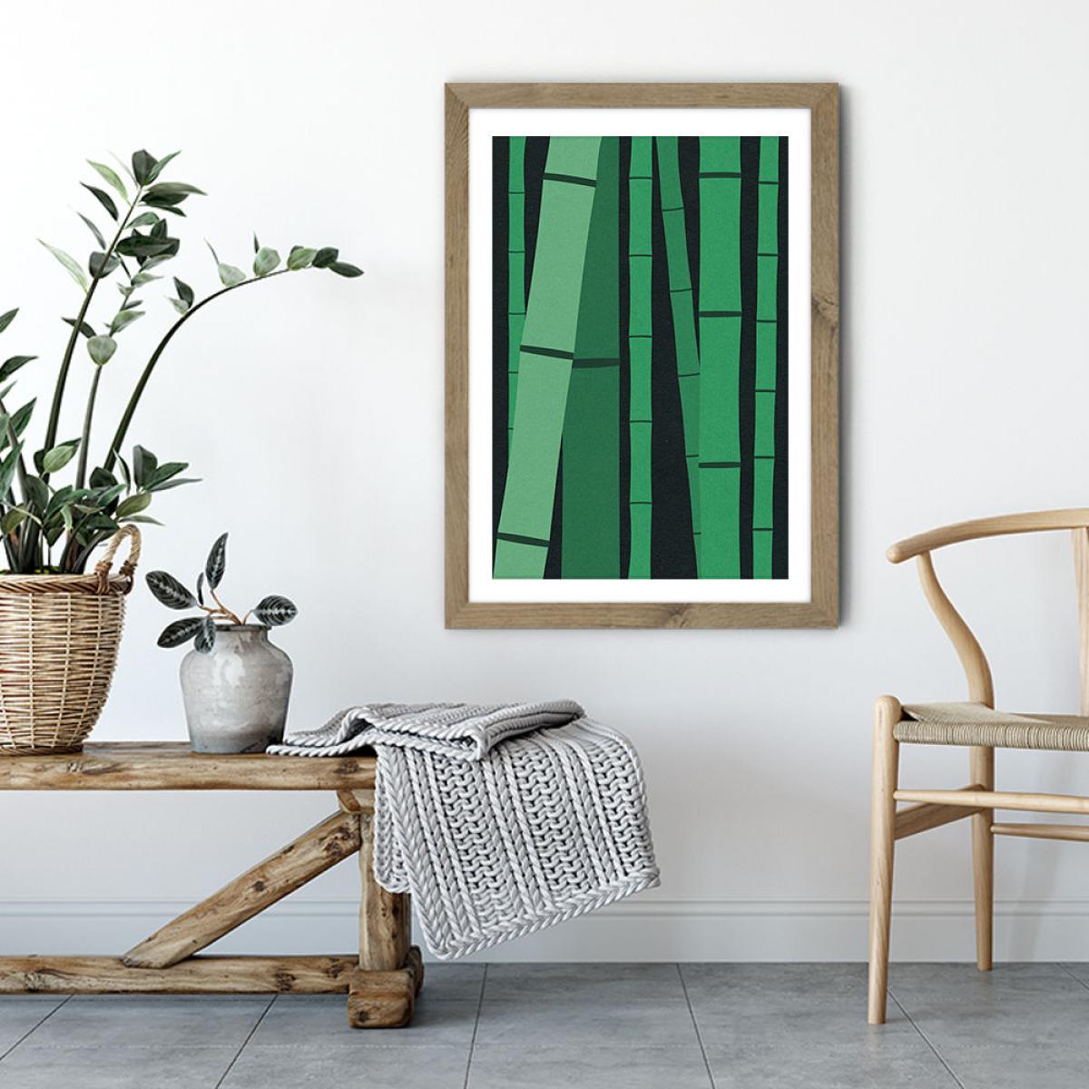 Bamboo Woods Art Print Oak Frame – image 4