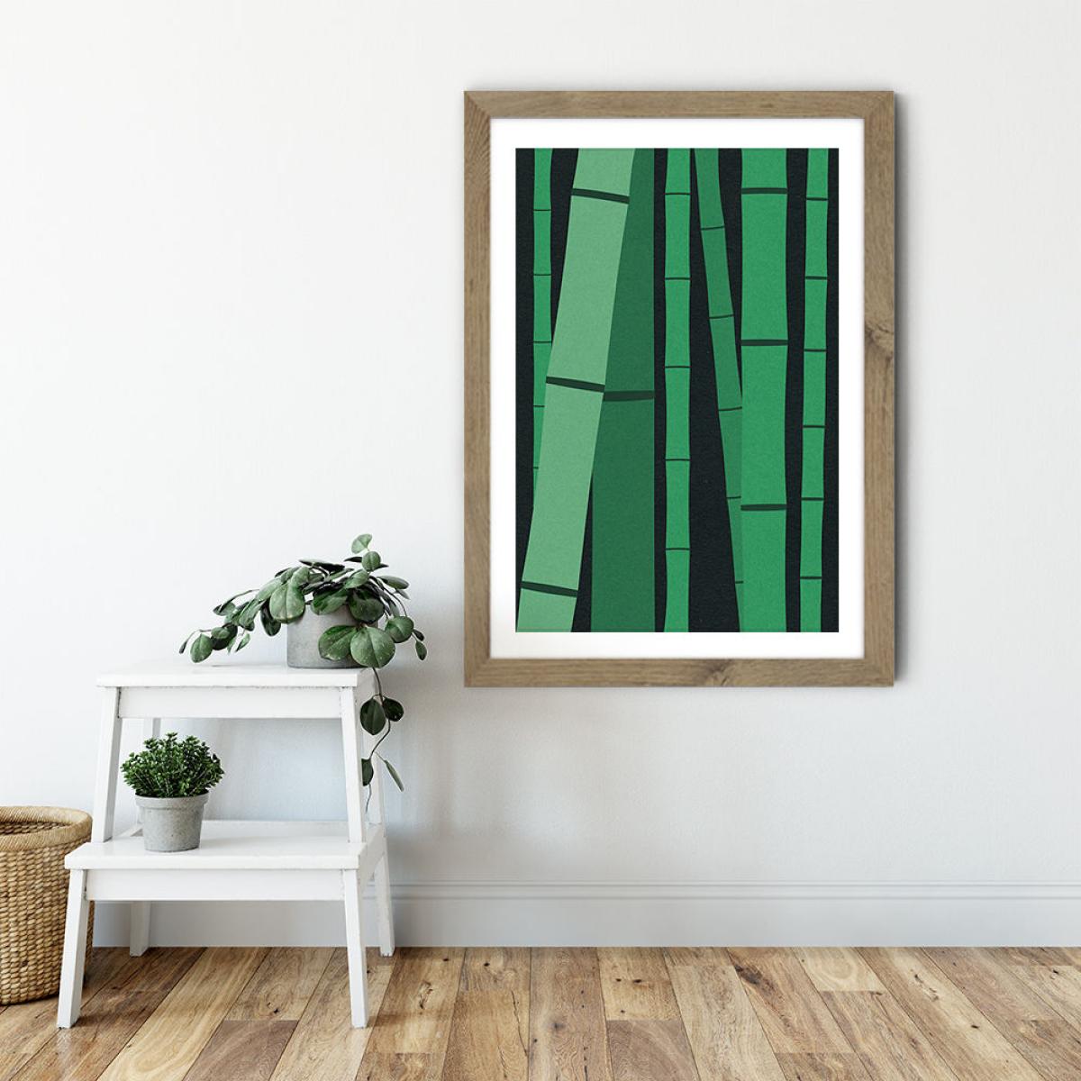 Bamboo Woods Art Print Oak Frame – image 6