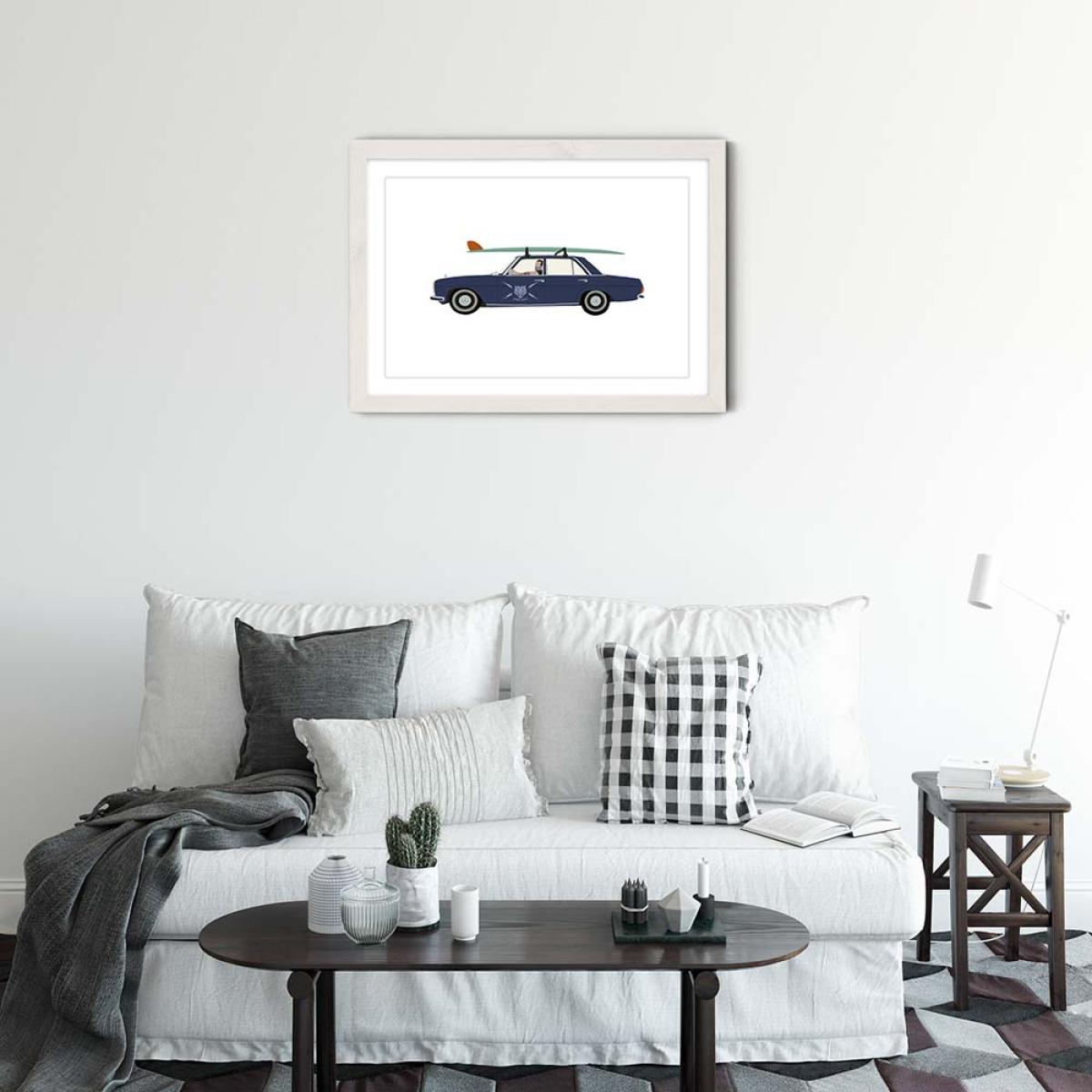 Wavegliders Art Print White Frame – image 2