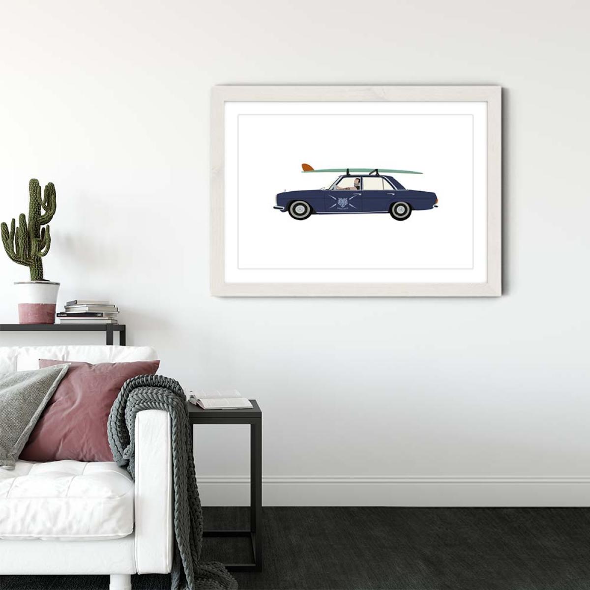 Wavegliders Art Print White Frame – image 3