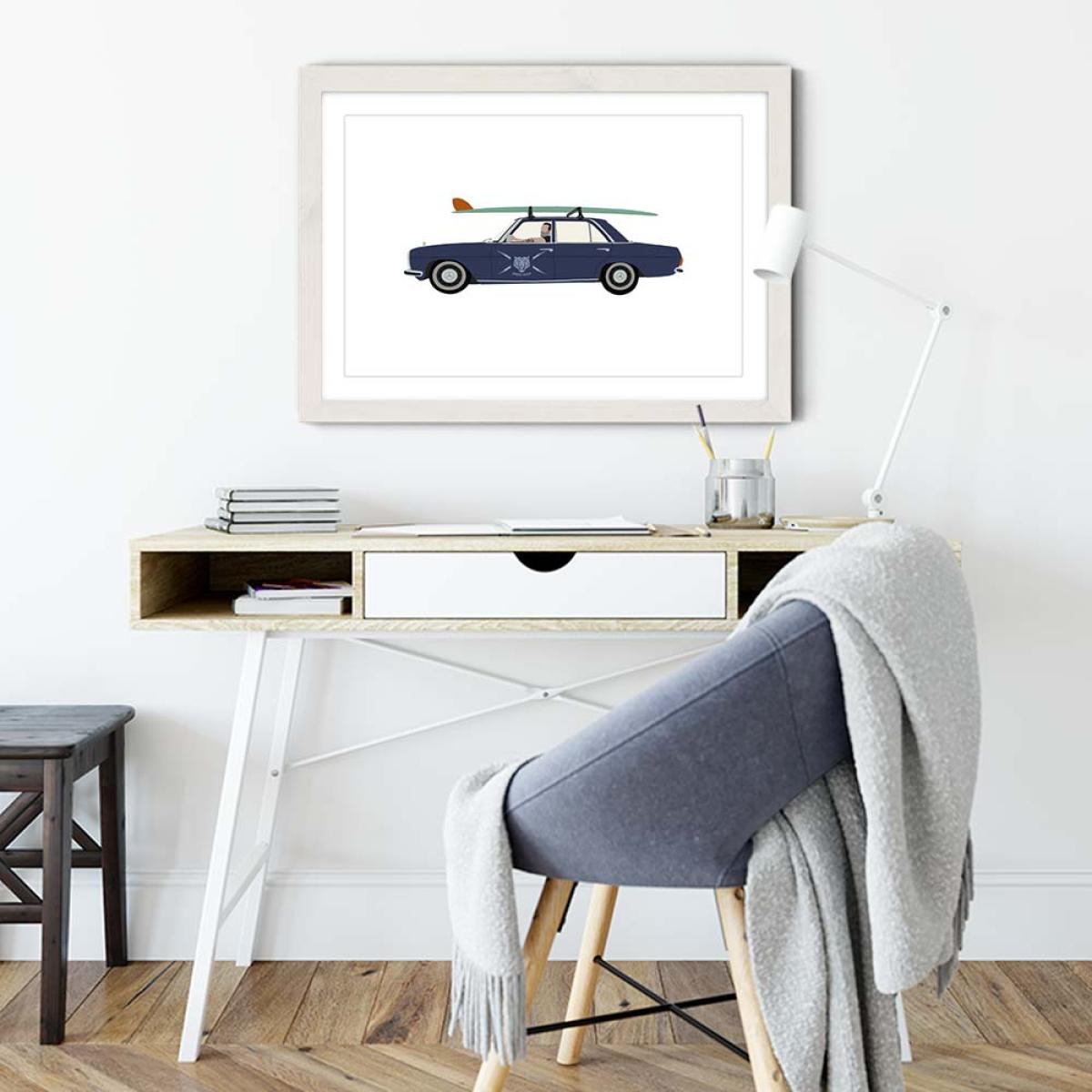 Wavegliders Art Print White Frame – image 5