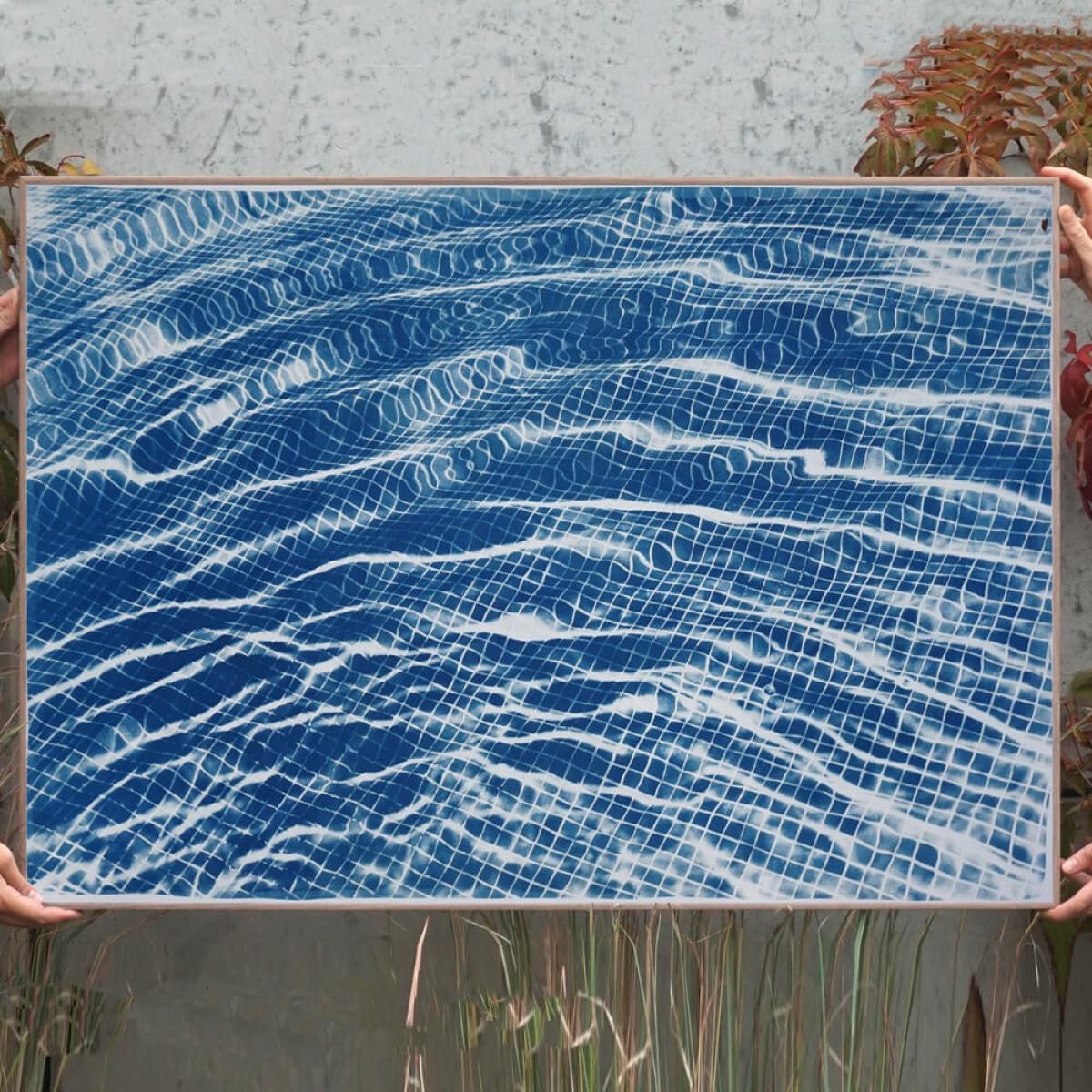 Miami Art Deco Pool Handmade Cyanotype Art Print – image 2