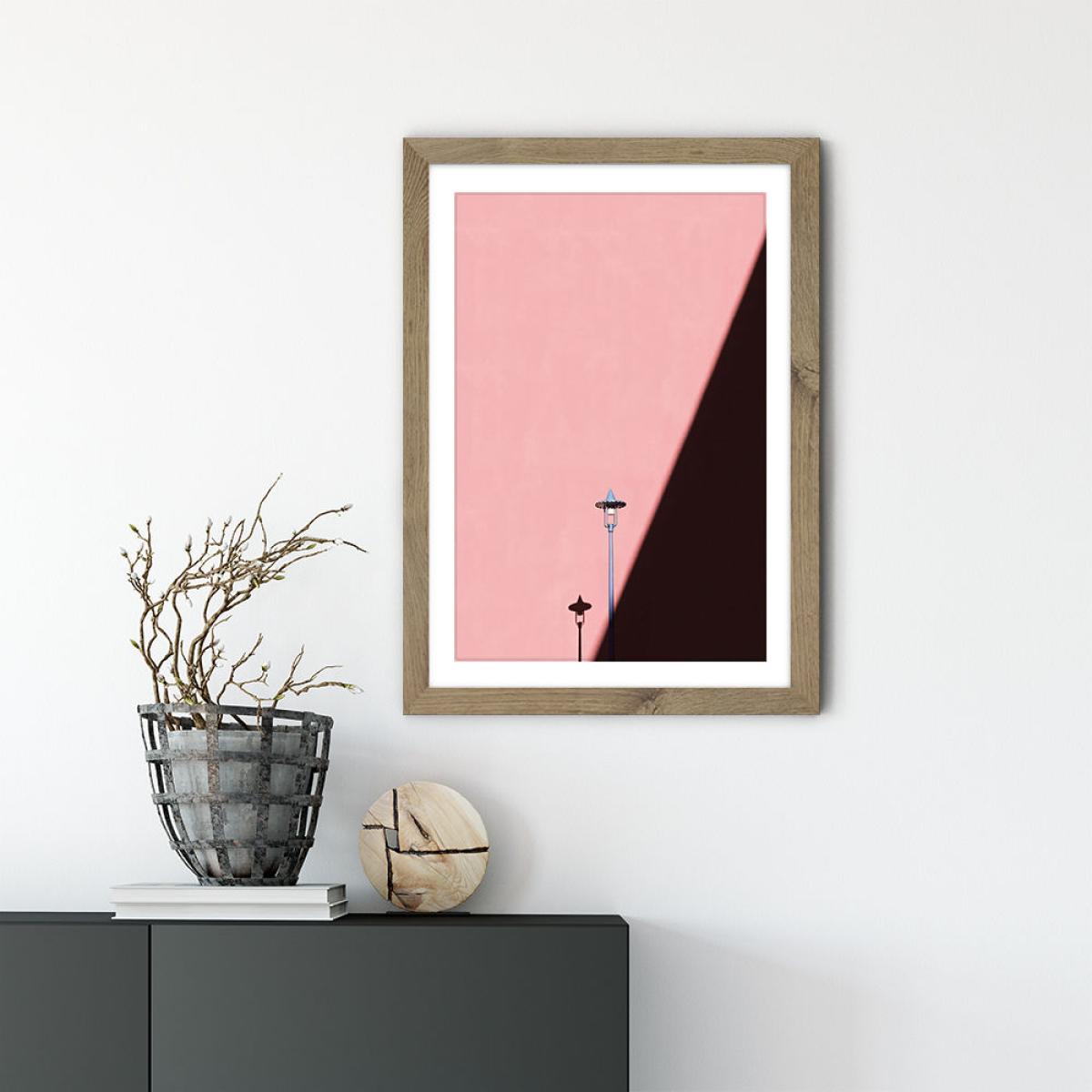Light and Line Art Print Oak Frame – image 2