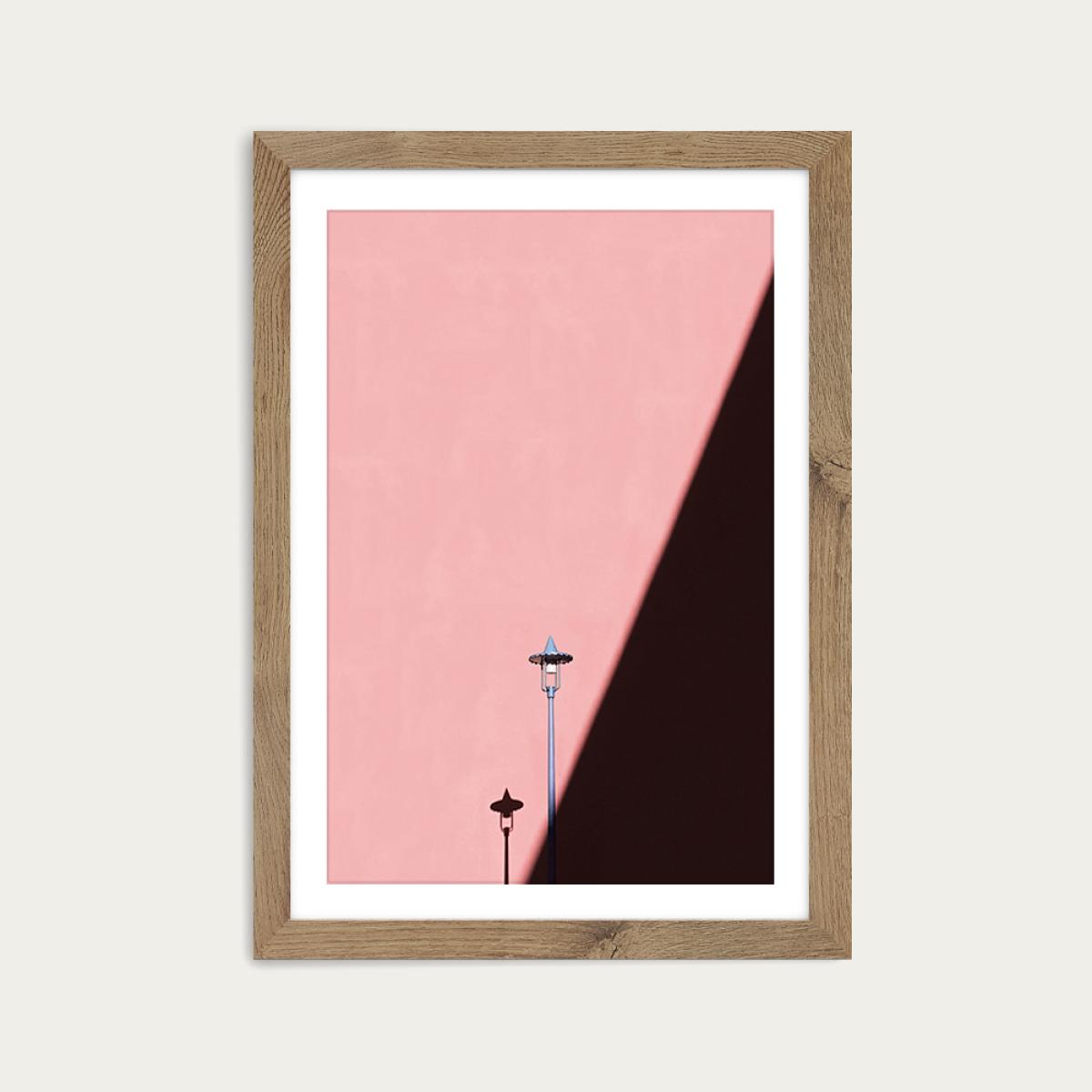 Light and Line Art Print Oak Frame – image 1