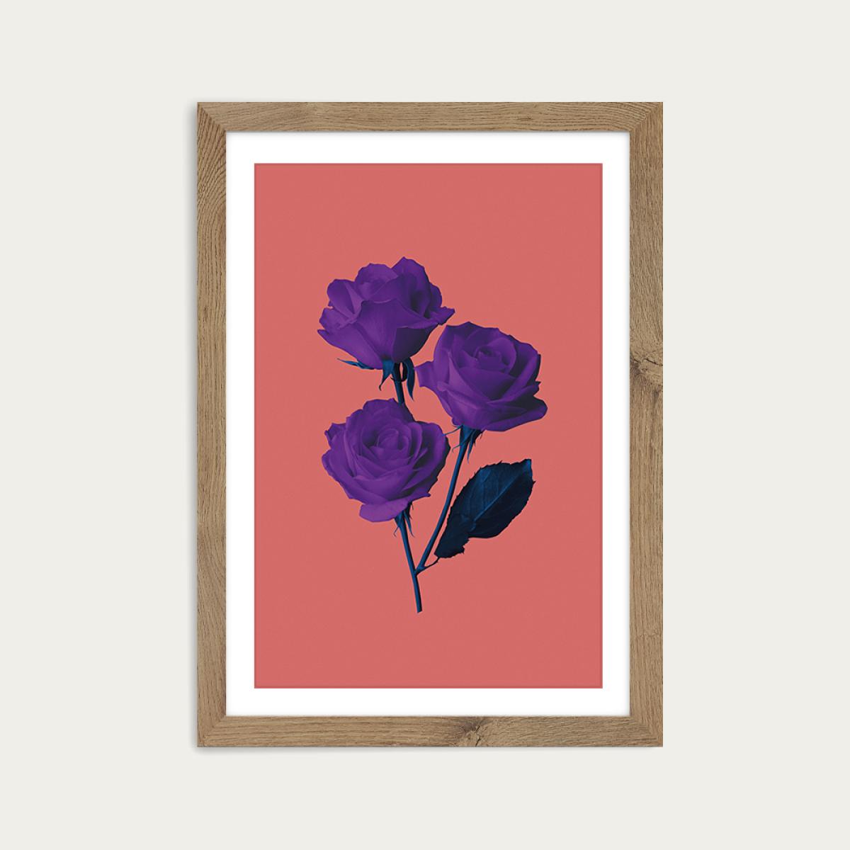 Les Fluers du Mal Art Print Oak Frame – image 1