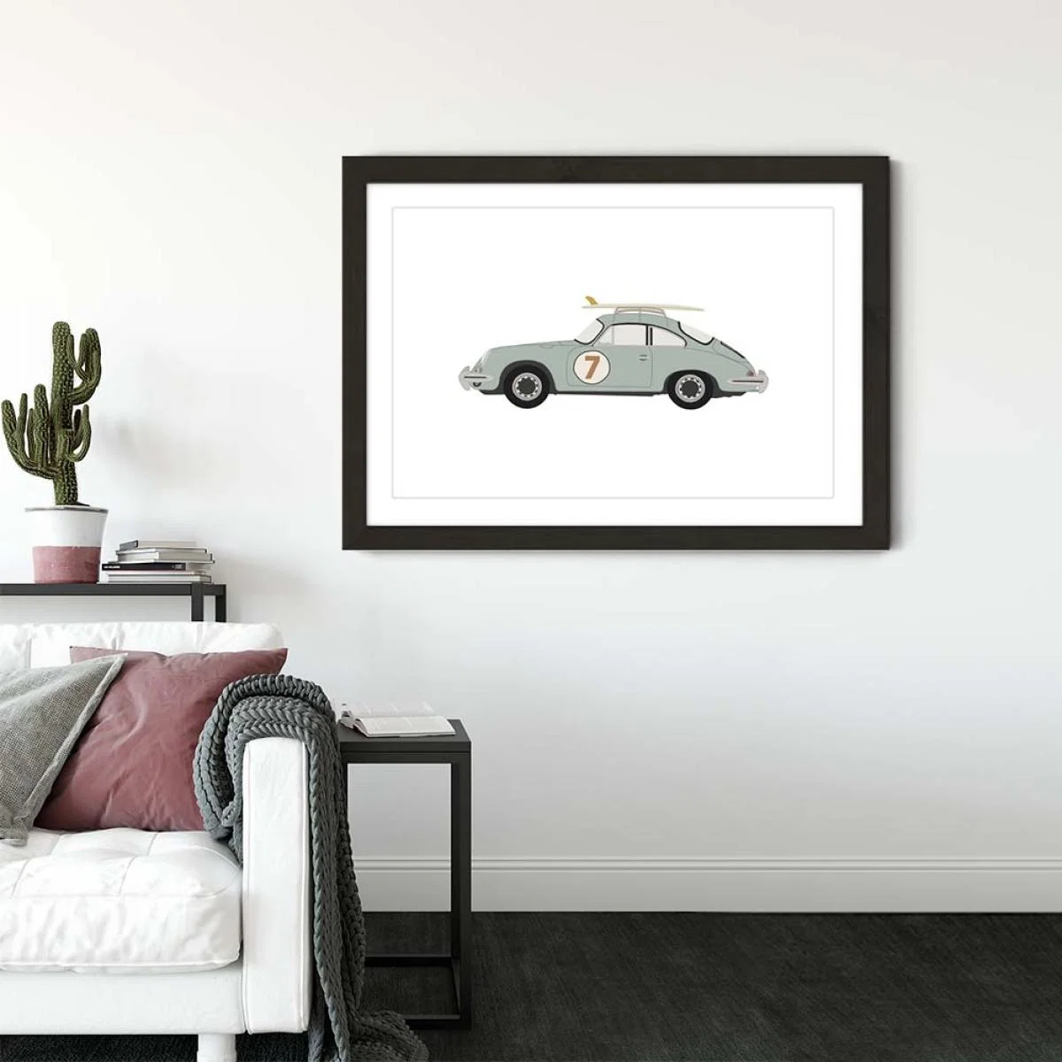 Porsche 356 Art Print Black Frame – image 2