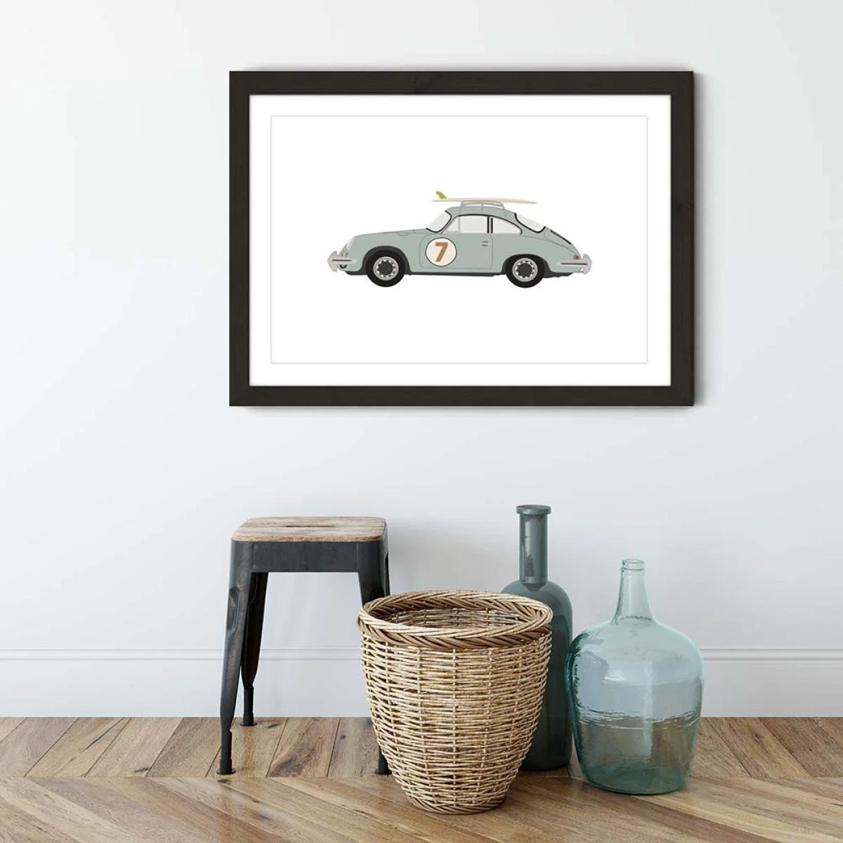Porsche 356 Art Print Black Frame – image 3