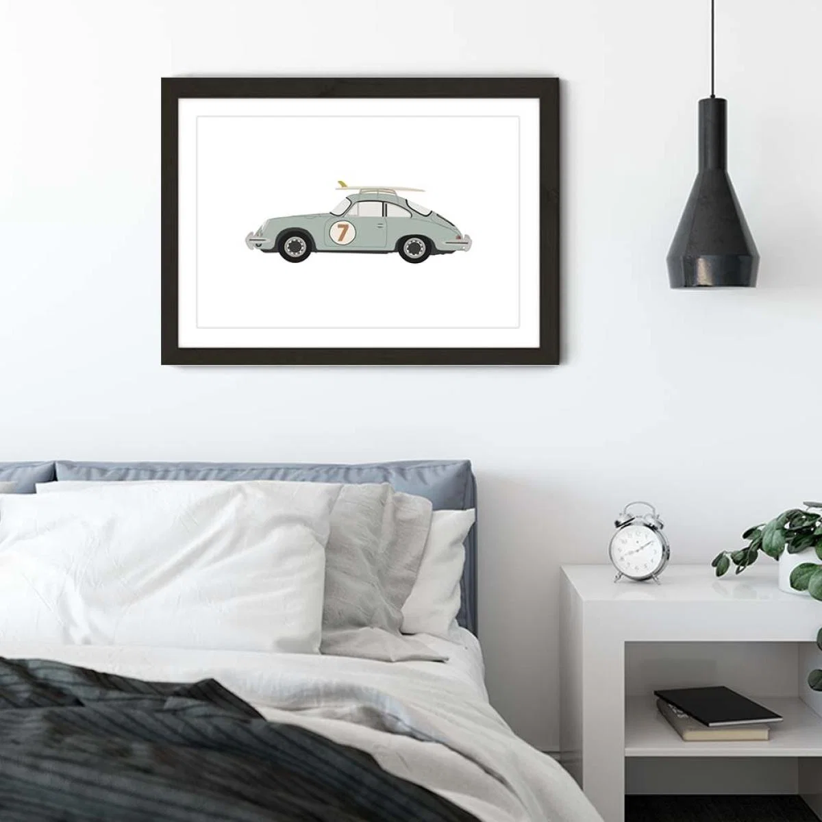 Porsche 356 Art Print Black Frame – image 4