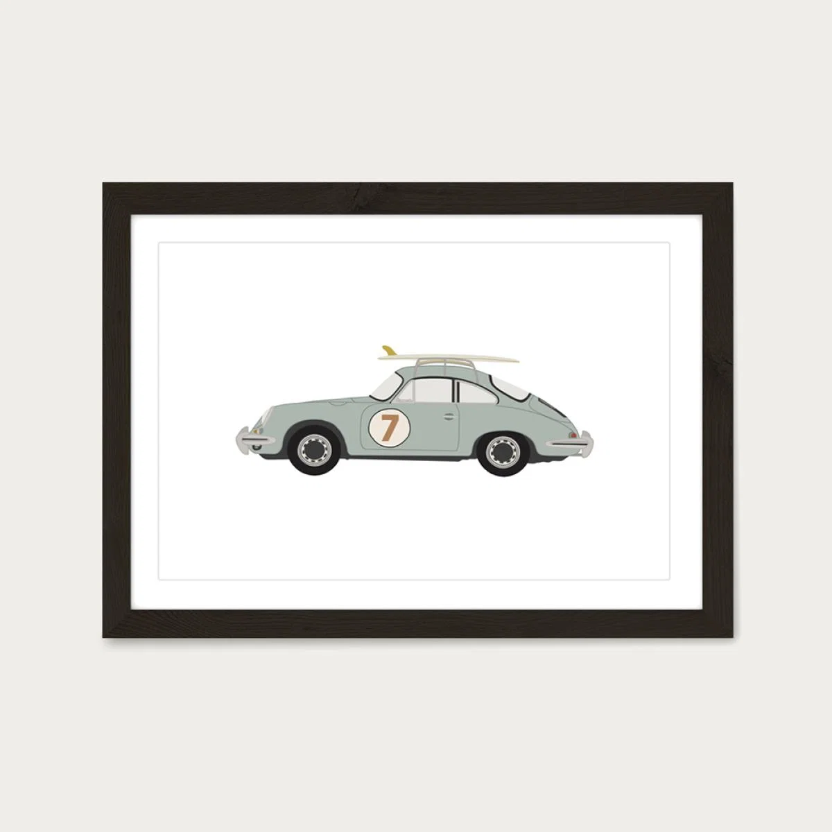Porsche 356 Art Print Black Frame – image 1