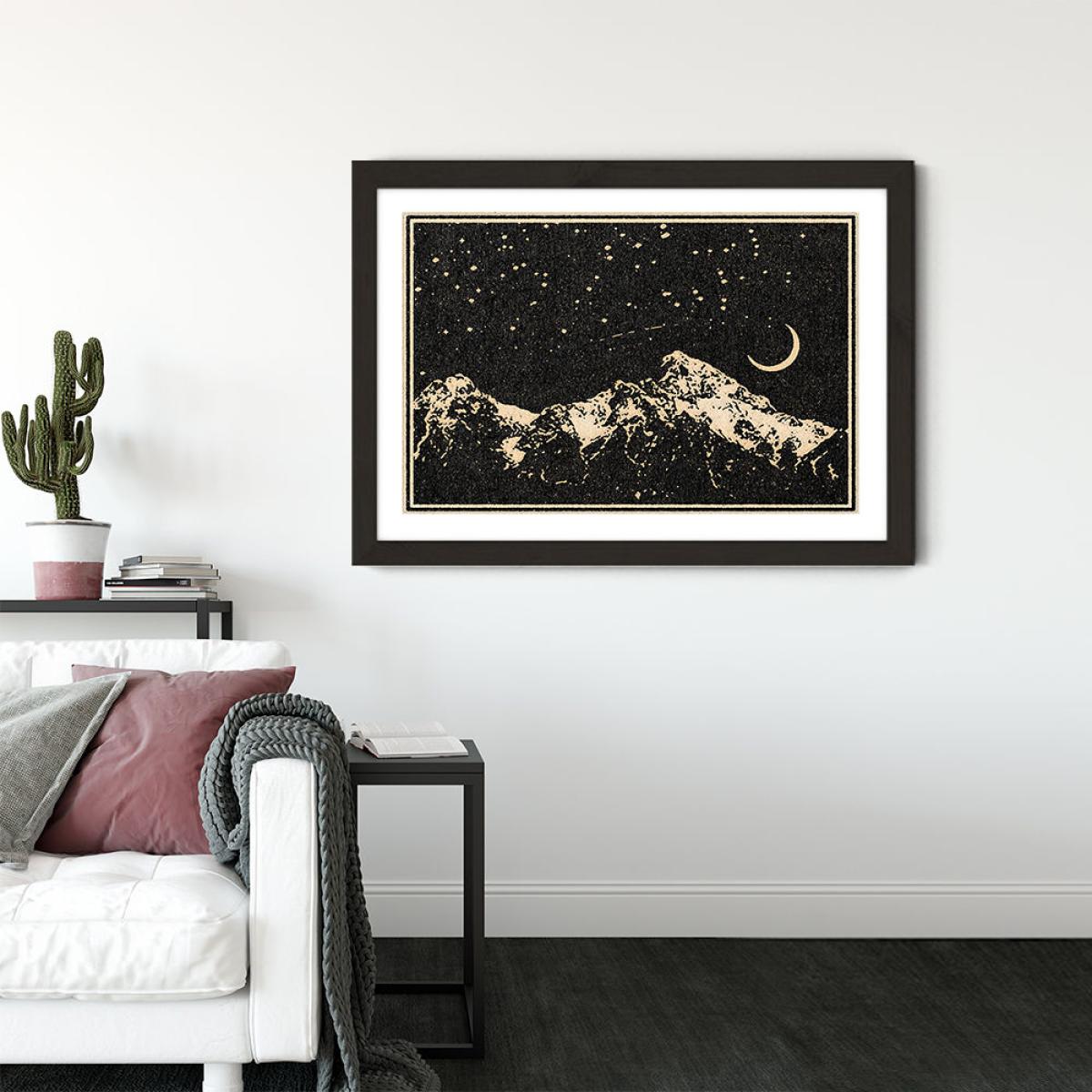 A Night in the Mountains Art Print Black Frame – image 2