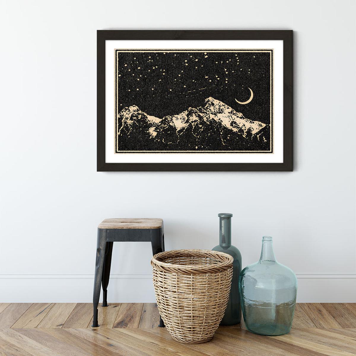 A Night in the Mountains Art Print Black Frame – image 3