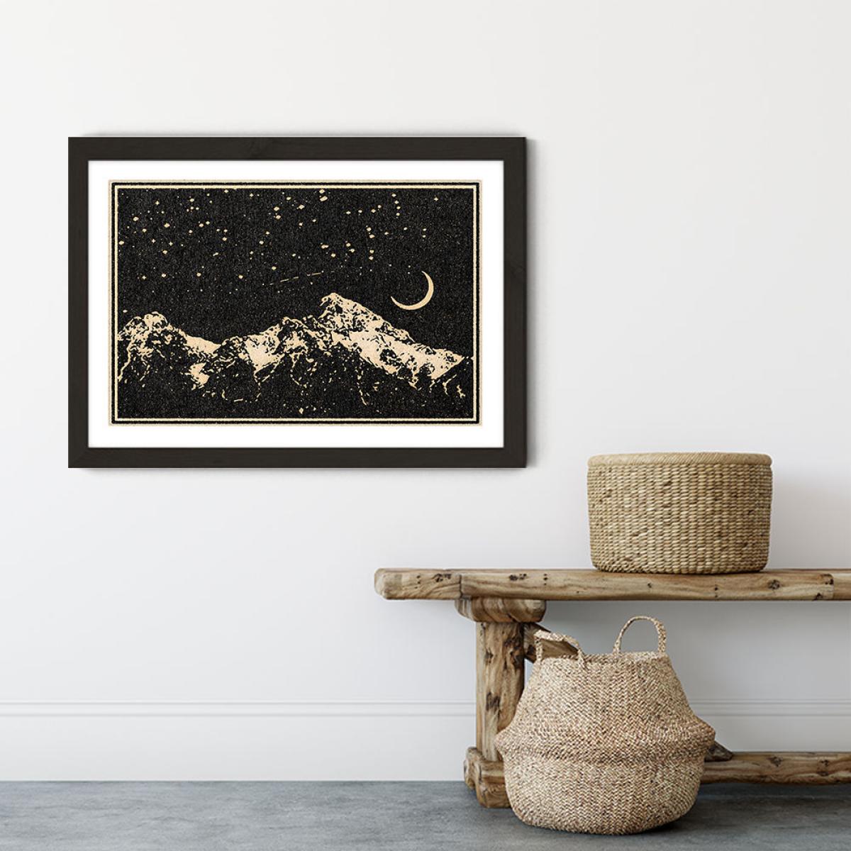 A Night in the Mountains Art Print Black Frame – image 4