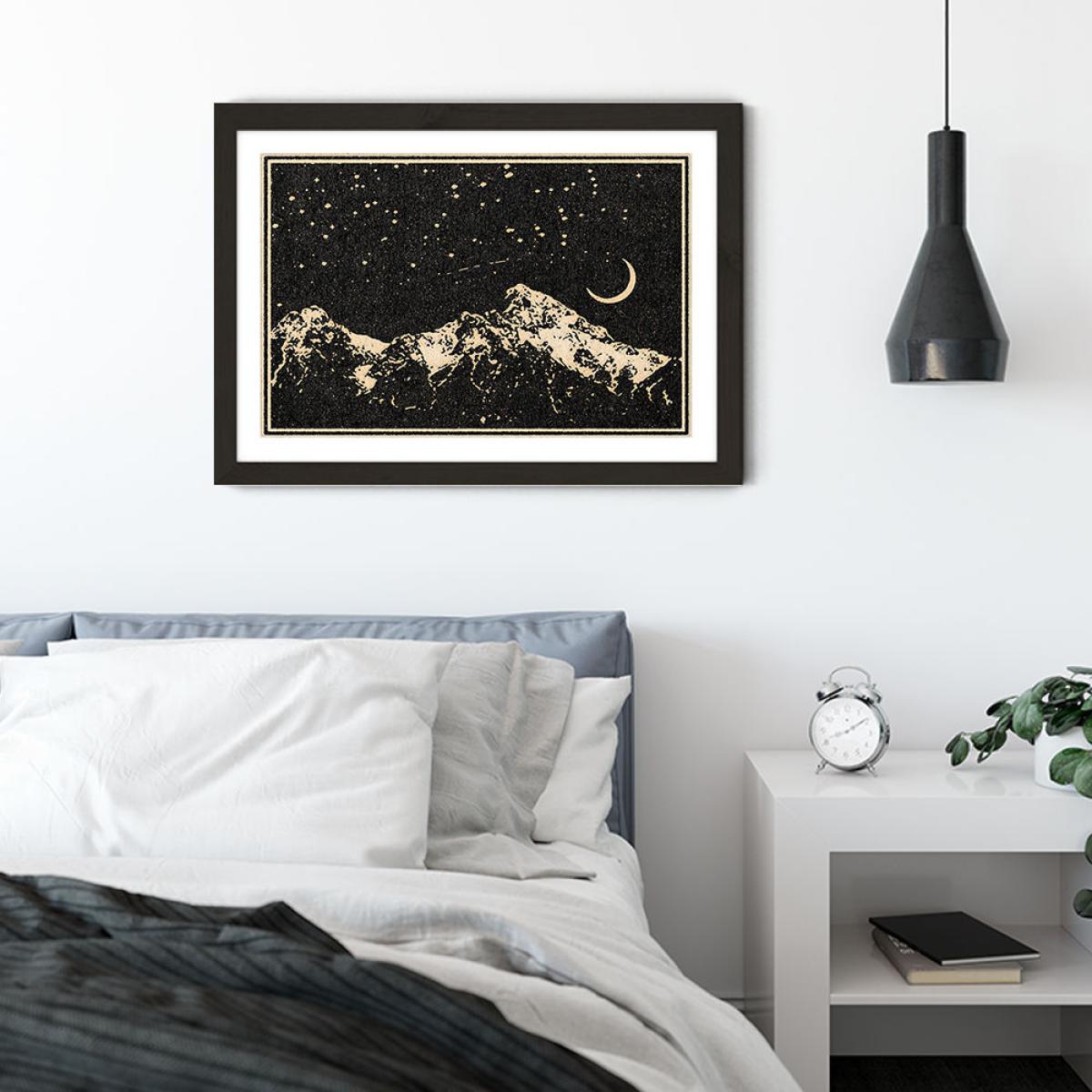 A Night in the Mountains Art Print Black Frame – image 5
