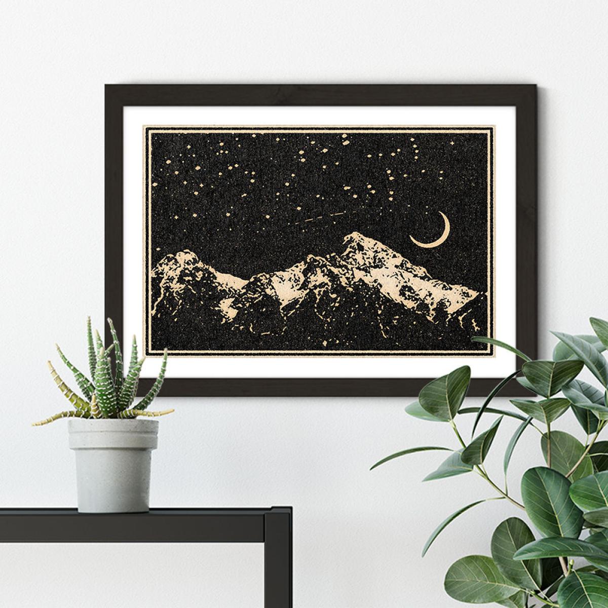 A Night in the Mountains Art Print Black Frame – image 6