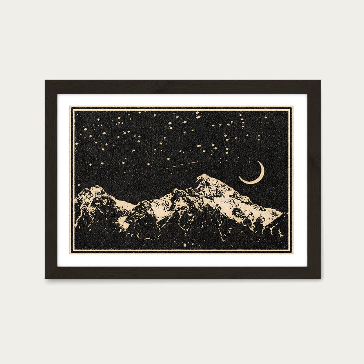 A Night in the Mountains Art Print Black Frame – image 1
