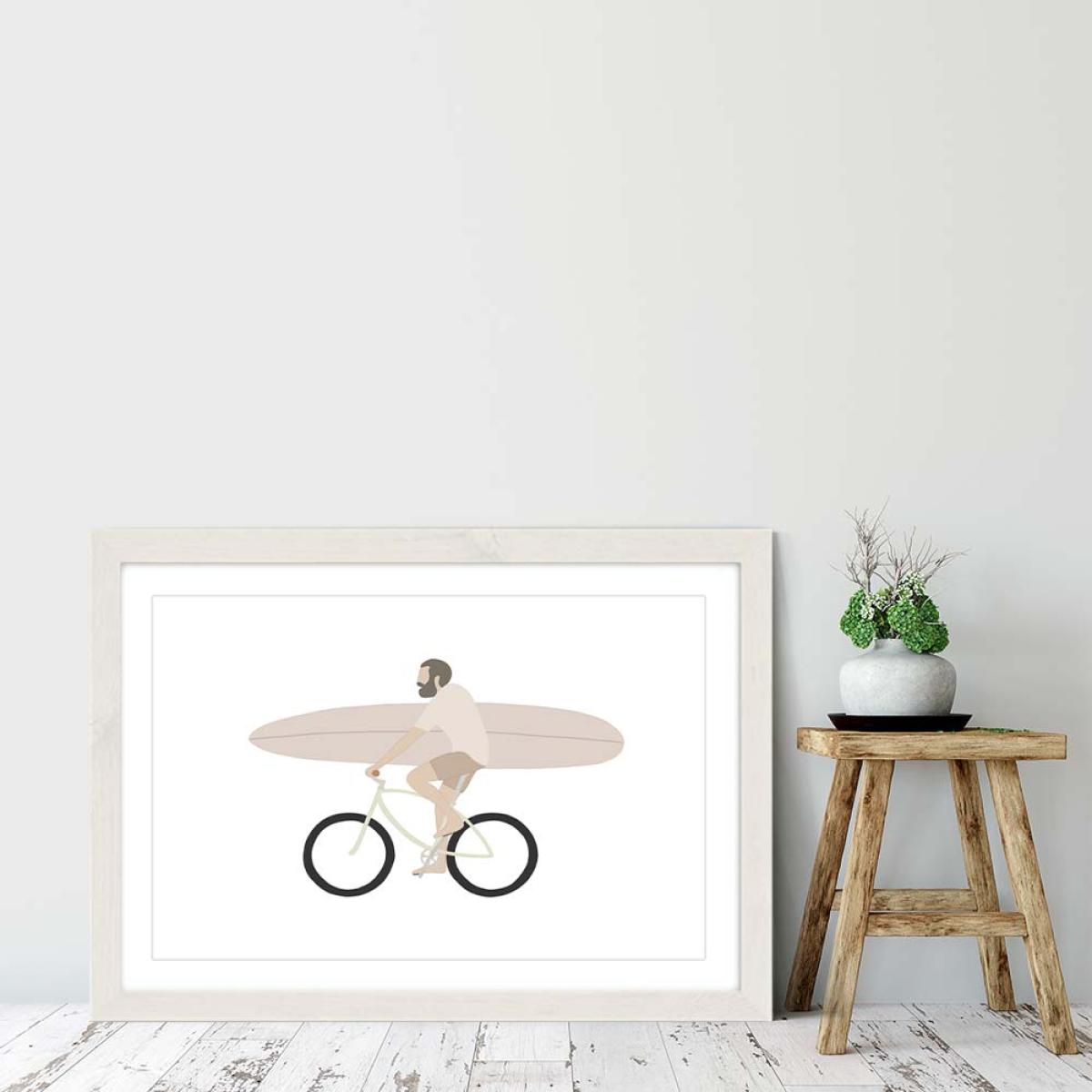 Seeking Waves Art Print White Frame – image 4