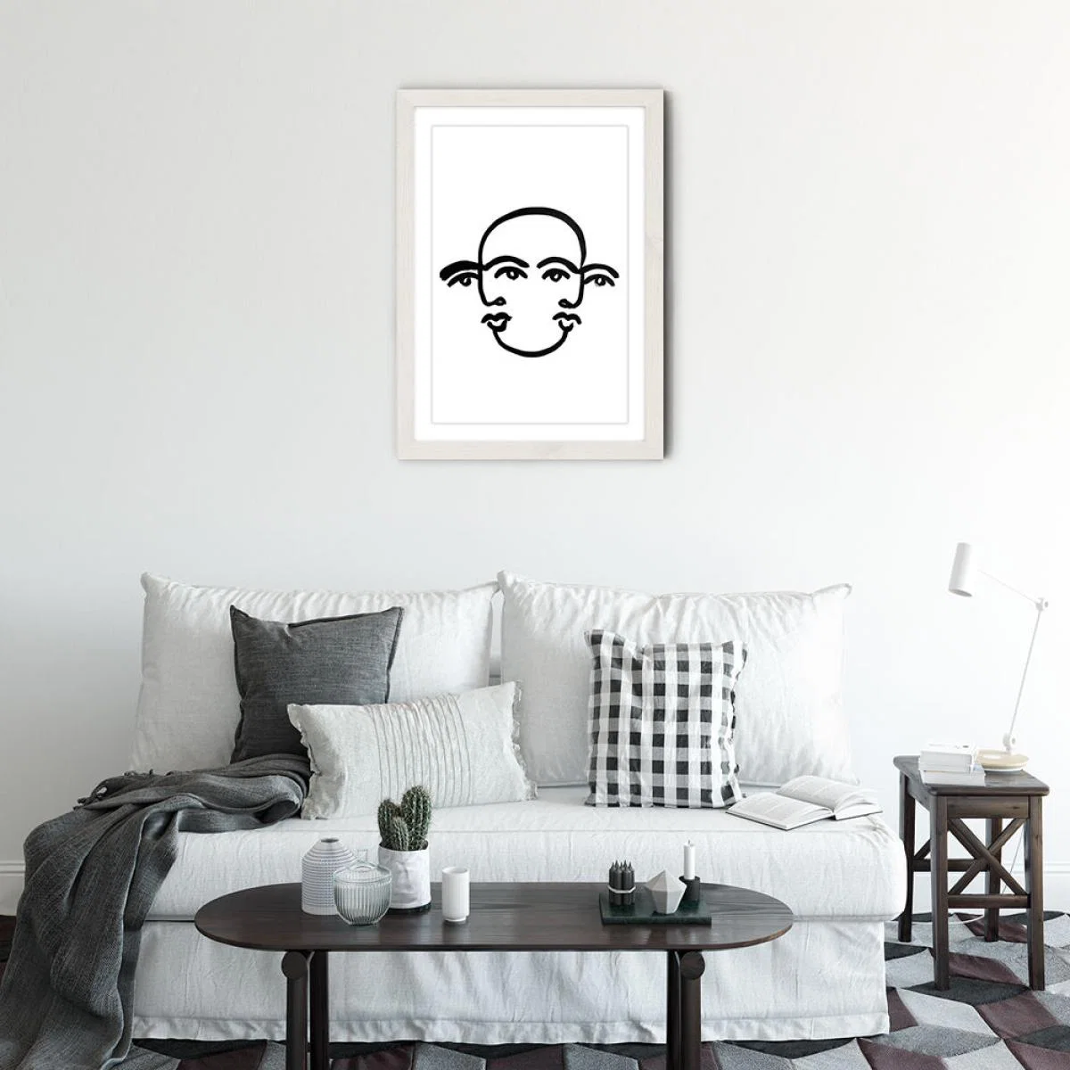 Merged Faces III Art Print White Frame – image 2
