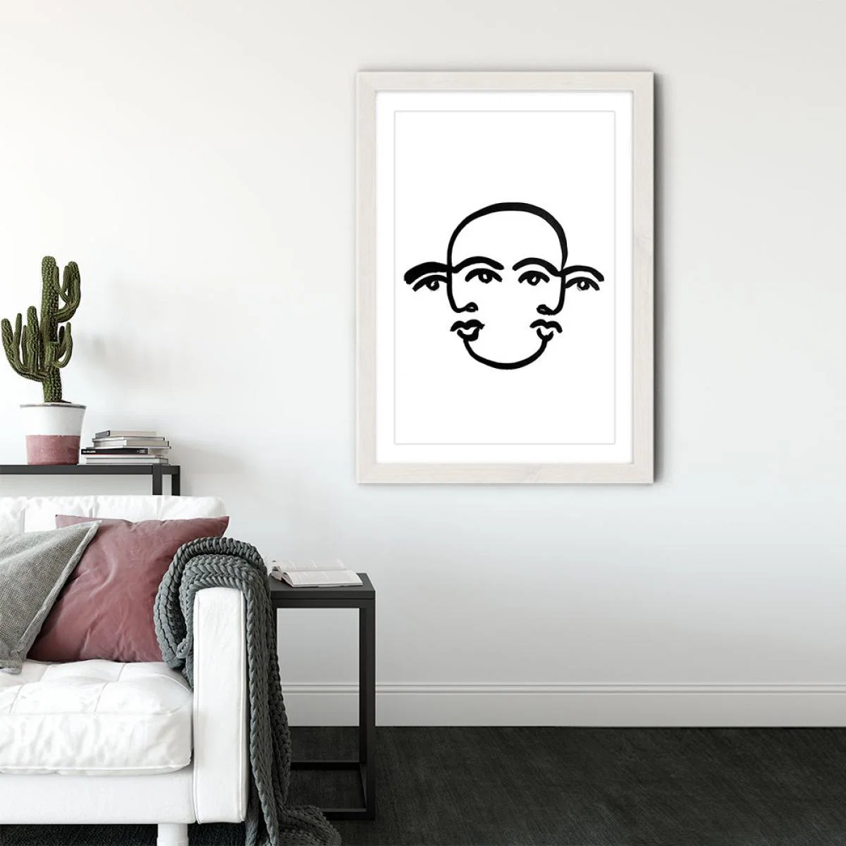 Merged Faces III Art Print White Frame – image 3