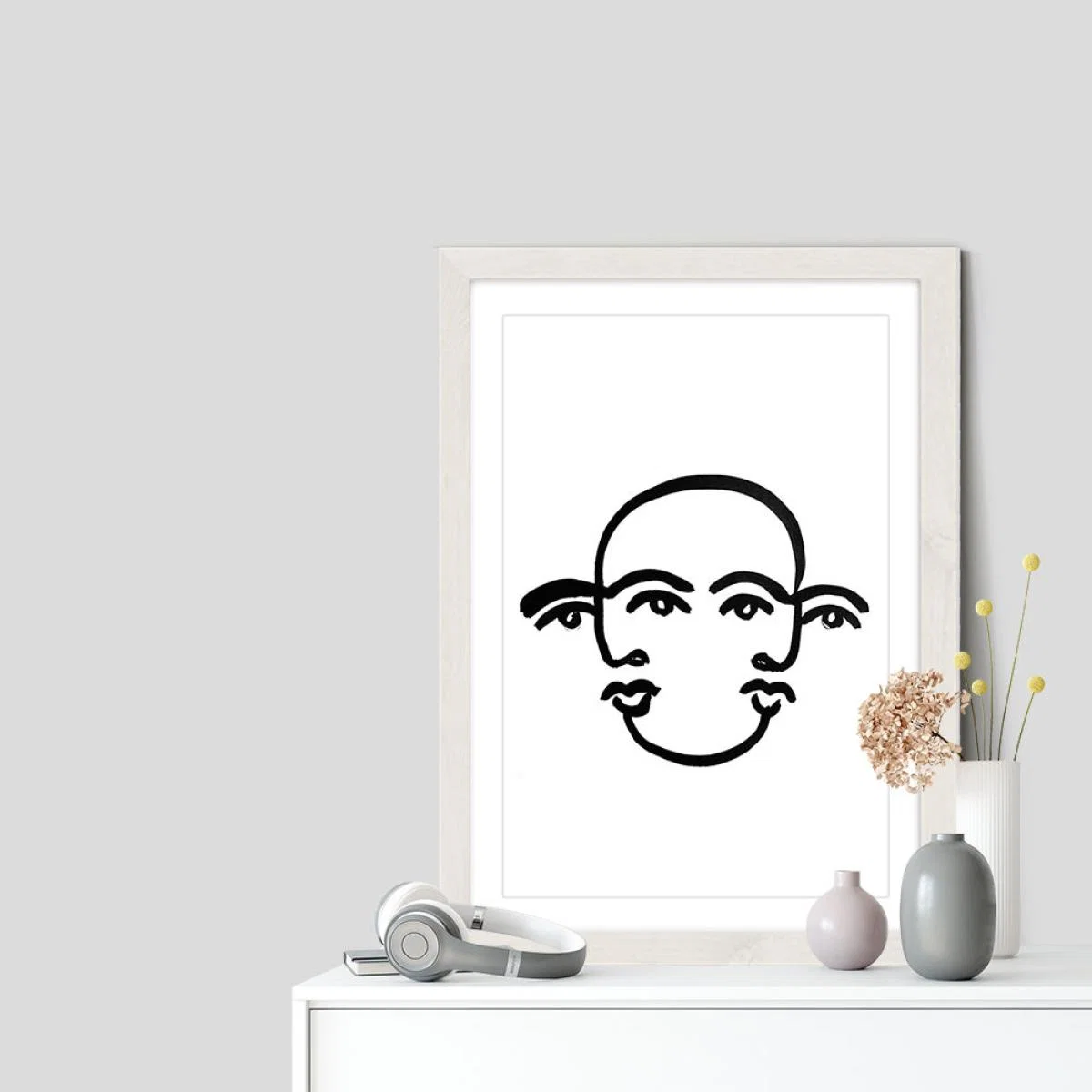 Merged Faces III Art Print White Frame – image 5