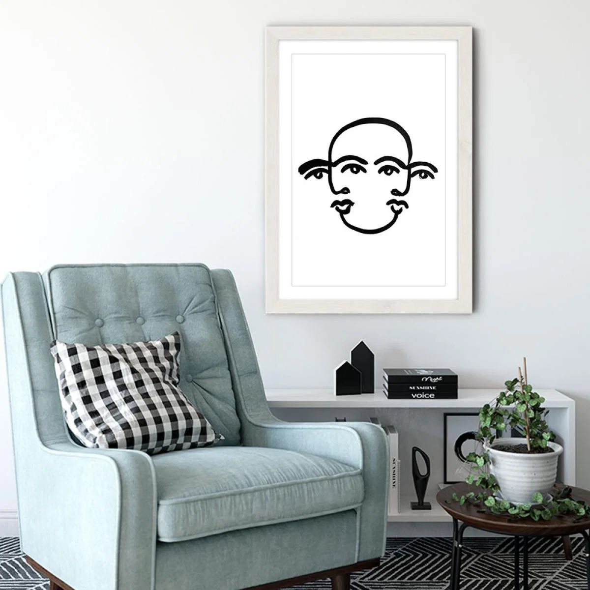 Merged Faces III Art Print White Frame – image 6