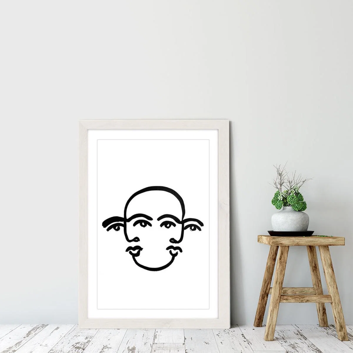 Merged Faces III Art Print White Frame – image 7