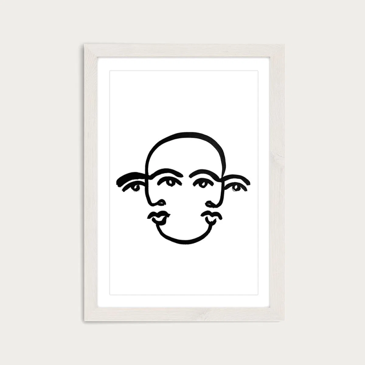 Merged Faces III Art Print White Frame – image 1