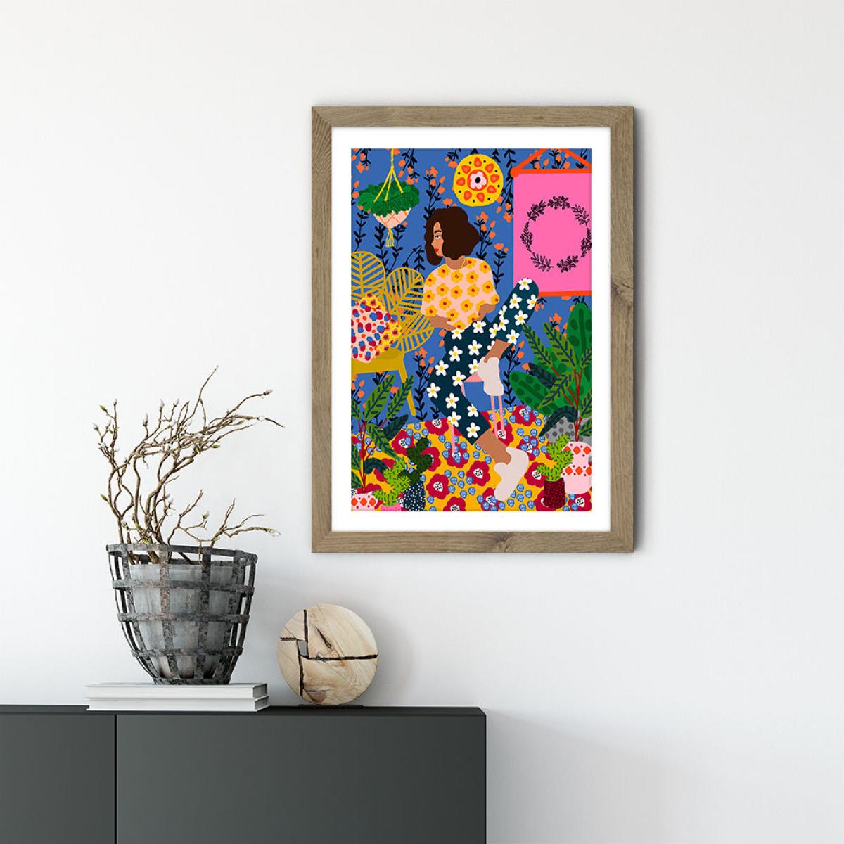 Just Chillin Art Print Oak Frame – image 2