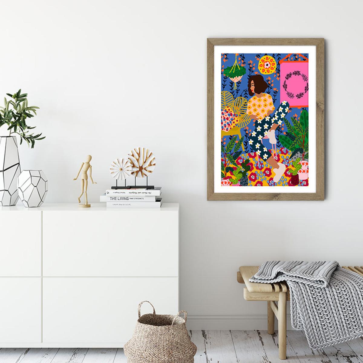 Just Chillin Art Print Oak Frame – image 3