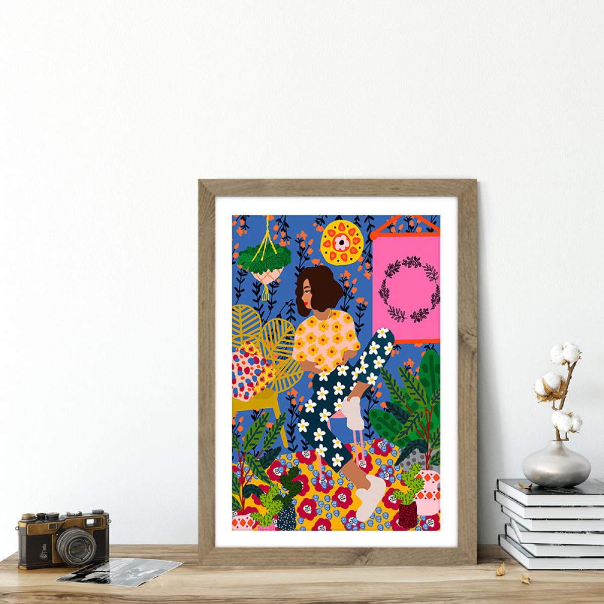 Just Chillin Art Print Oak Frame – image 4