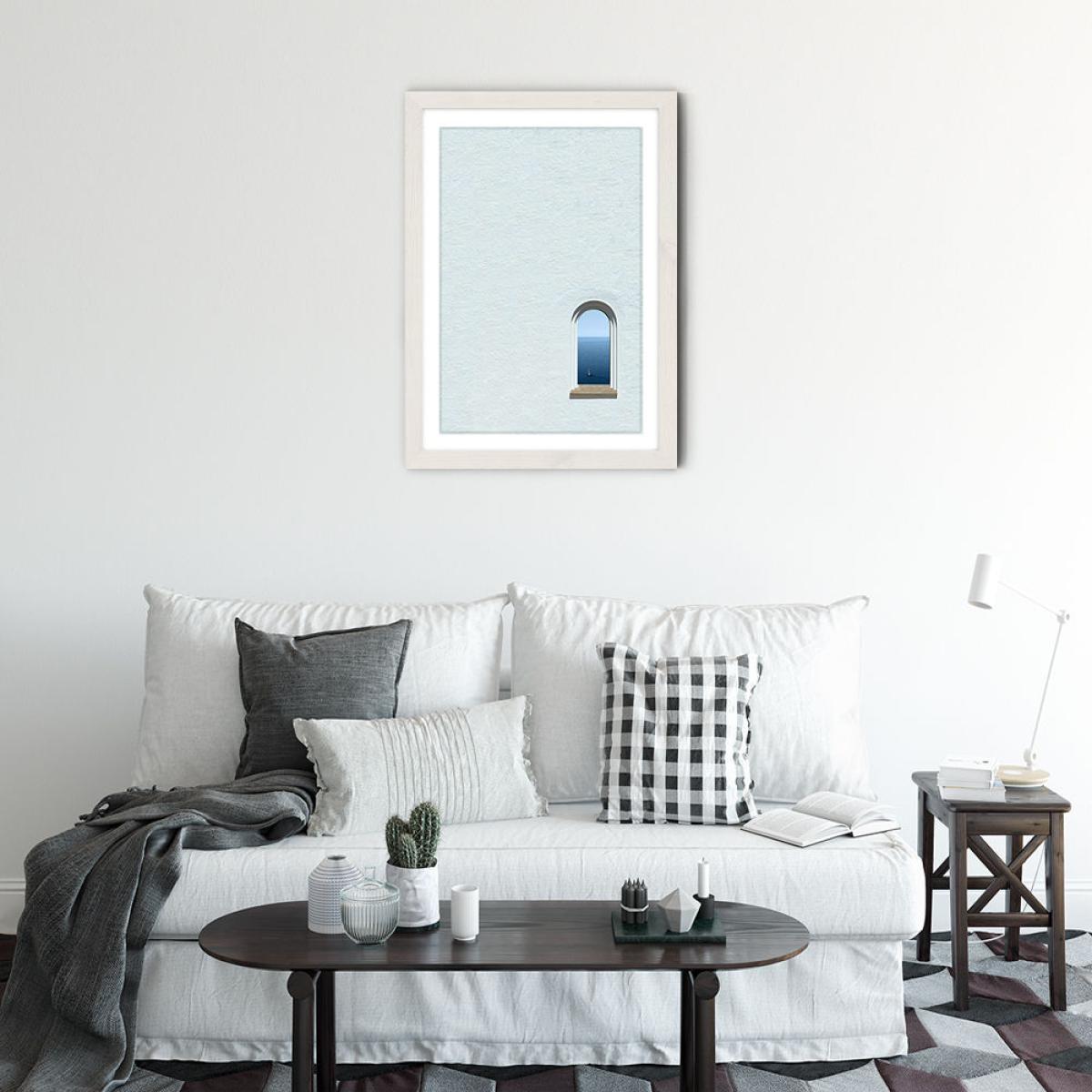 White Ocean View Art Print White Frame – image 2