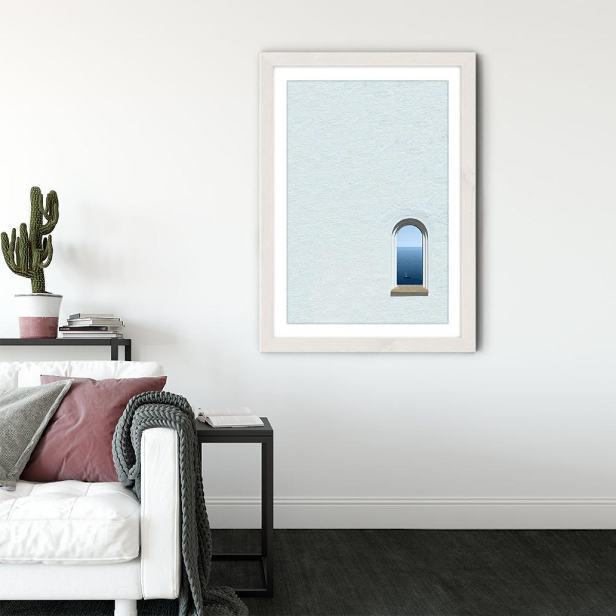 White Ocean View Art Print White Frame – image 3