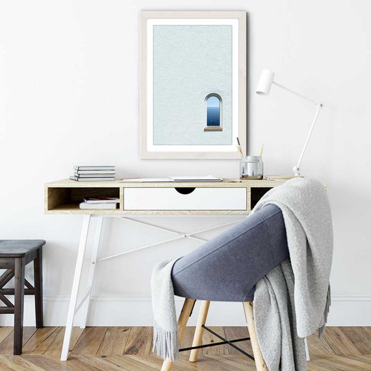 White Ocean View Art Print White Frame – image 5