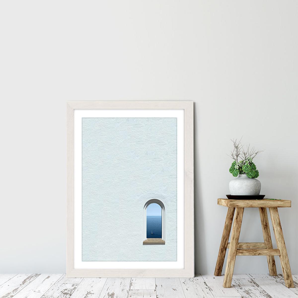 White Ocean View Art Print White Frame – image 6