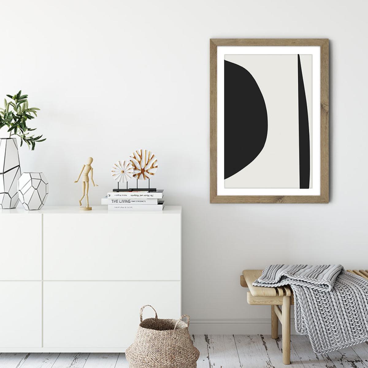 Minimal Black I Art Print Oak Frame – image 3